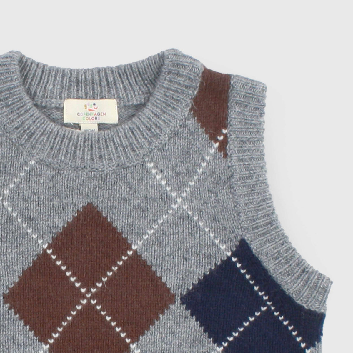 Grey Wool and Cotton Vest for Child by COPENHAGEN COLORS