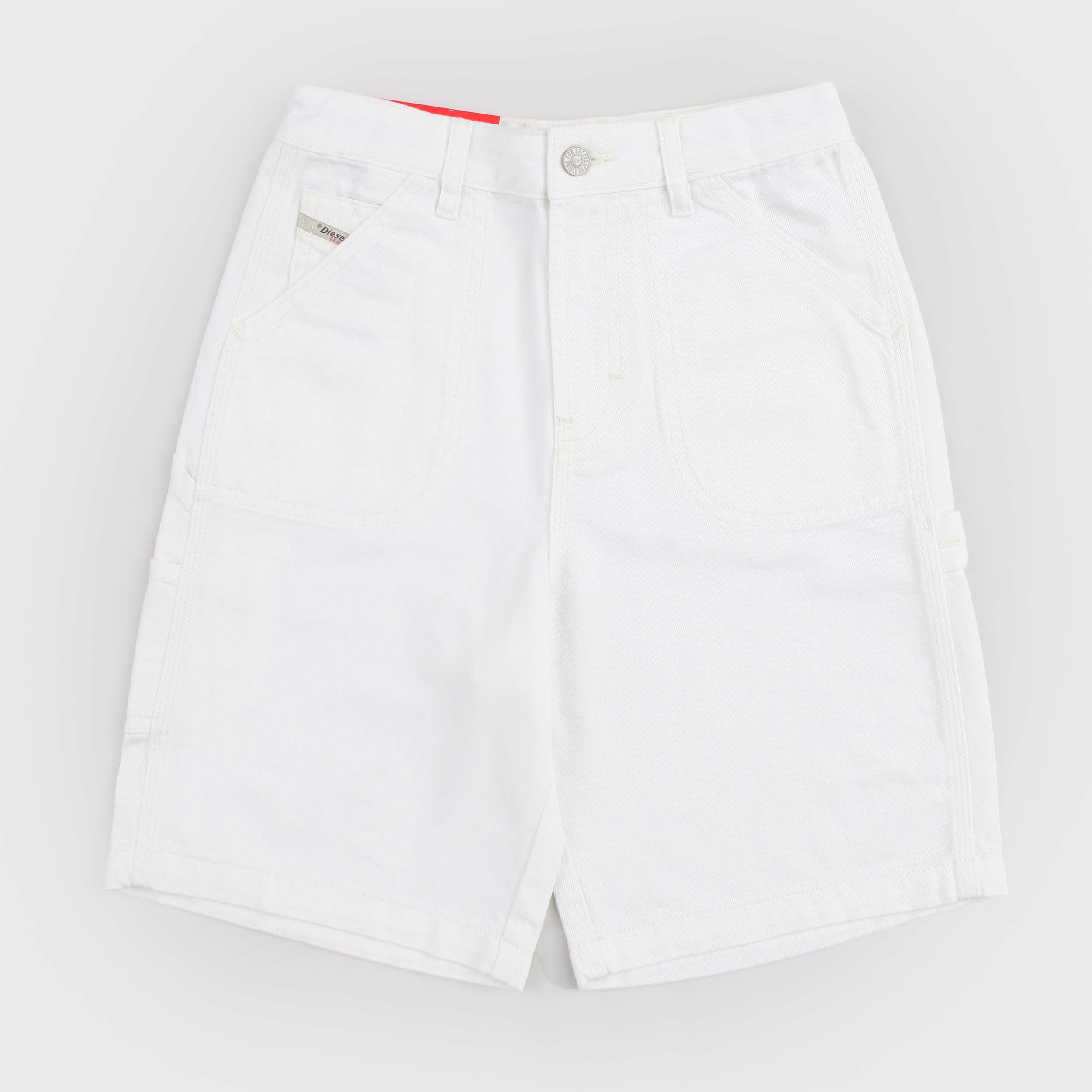 Bermuda In Tessuto Jeans Bianco Firmato DIESEL