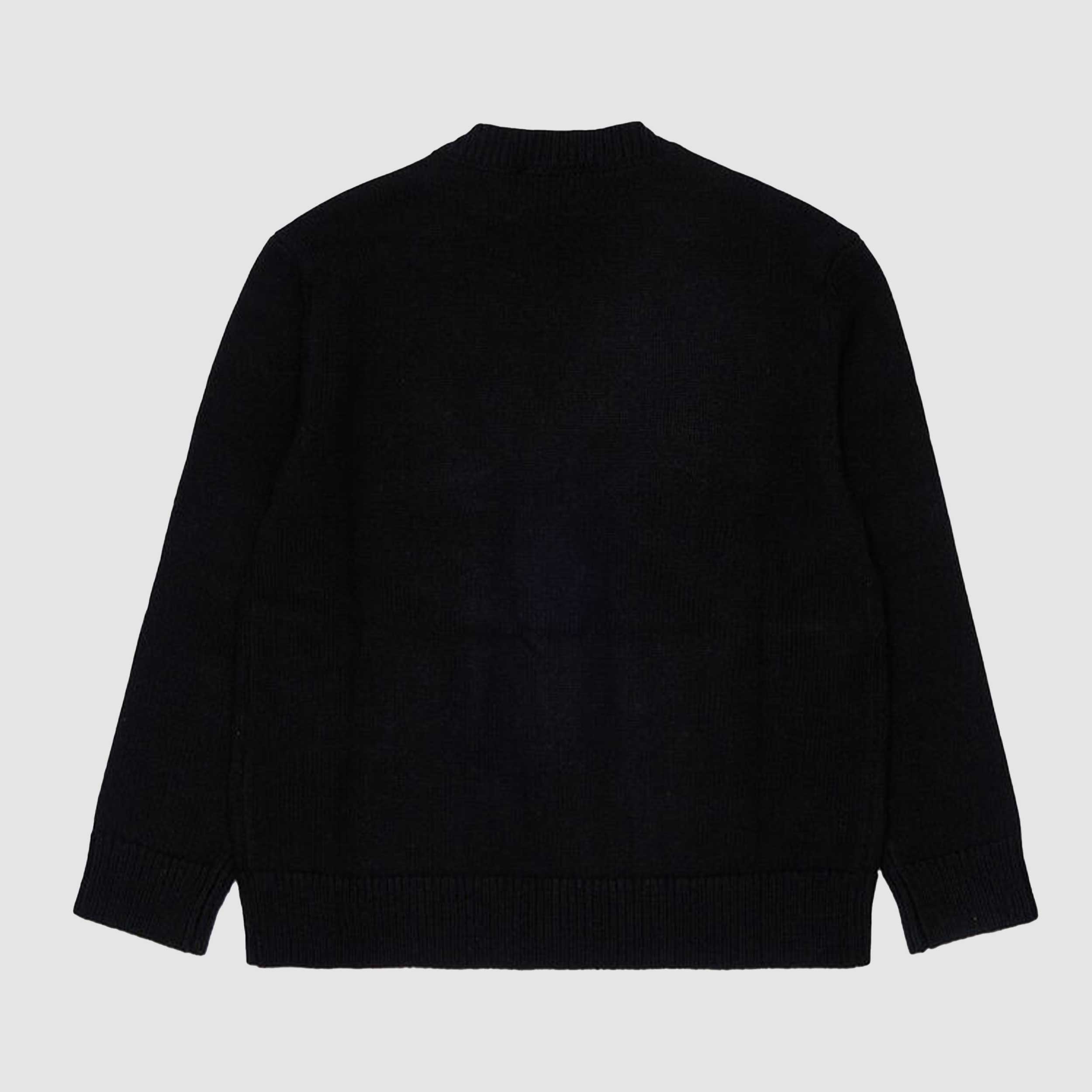 Black Cardigan and Embroidered Logo for Girl by DIESEL