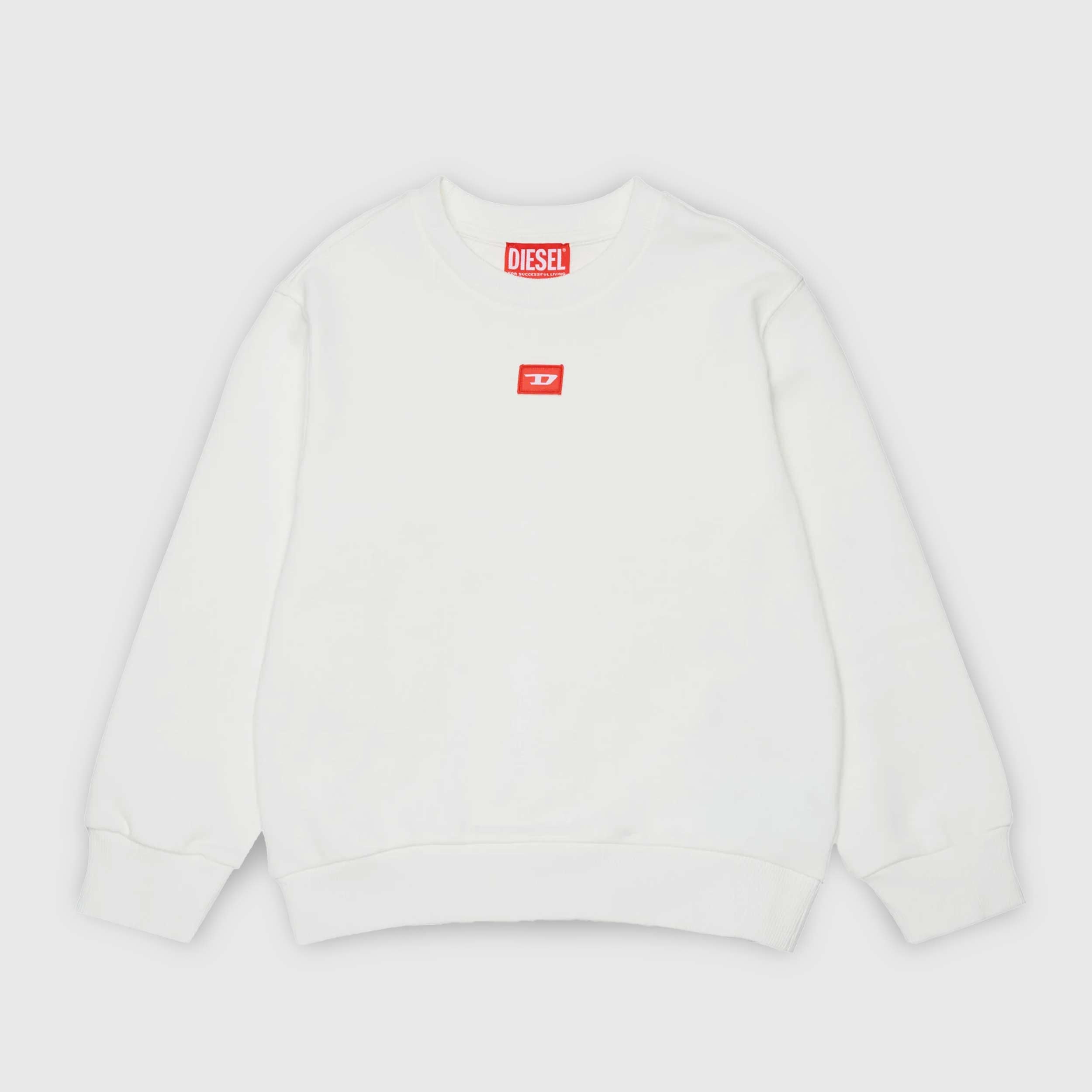 Felpa Girocollo Bianca Minimal Firmata DIESEL