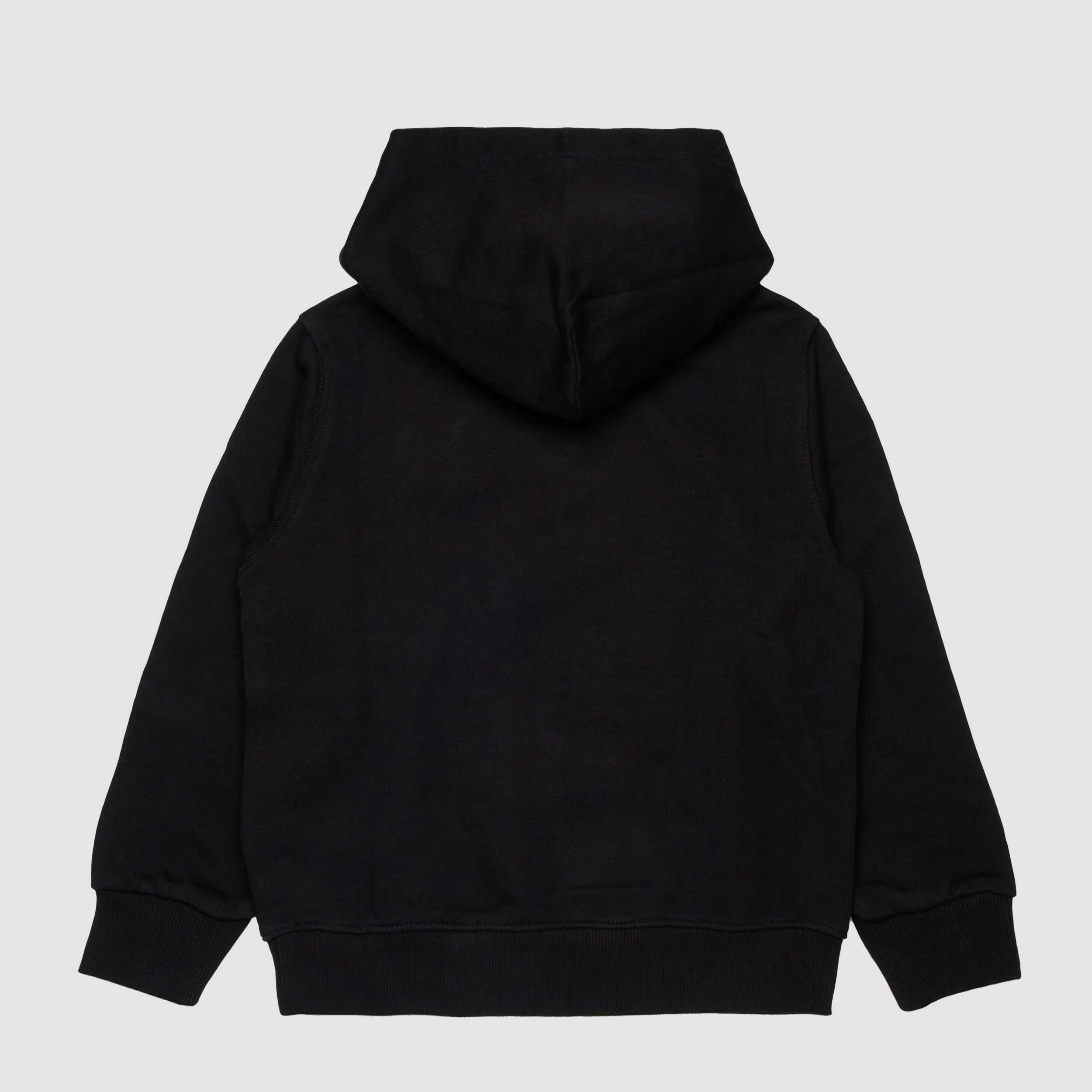 Felpa Nera Con Cappuccio E Logo Rosso Firmata DIESEL