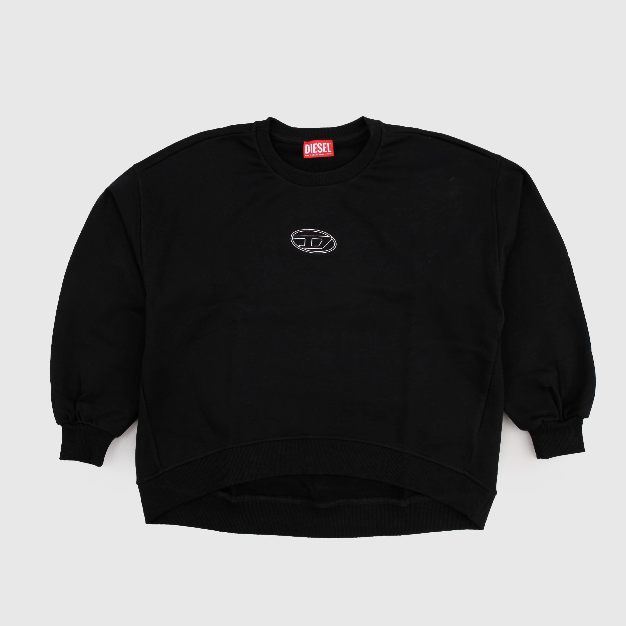 Felpa Nera con Logo Oval Modello Scatoletta by DIESEL