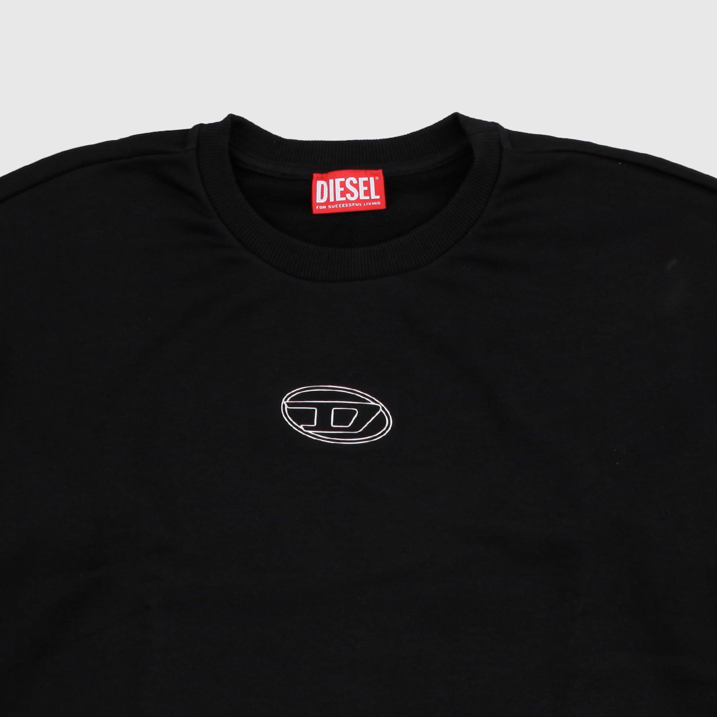 Felpa Nera con Logo Oval Modello Scatoletta by DIESEL