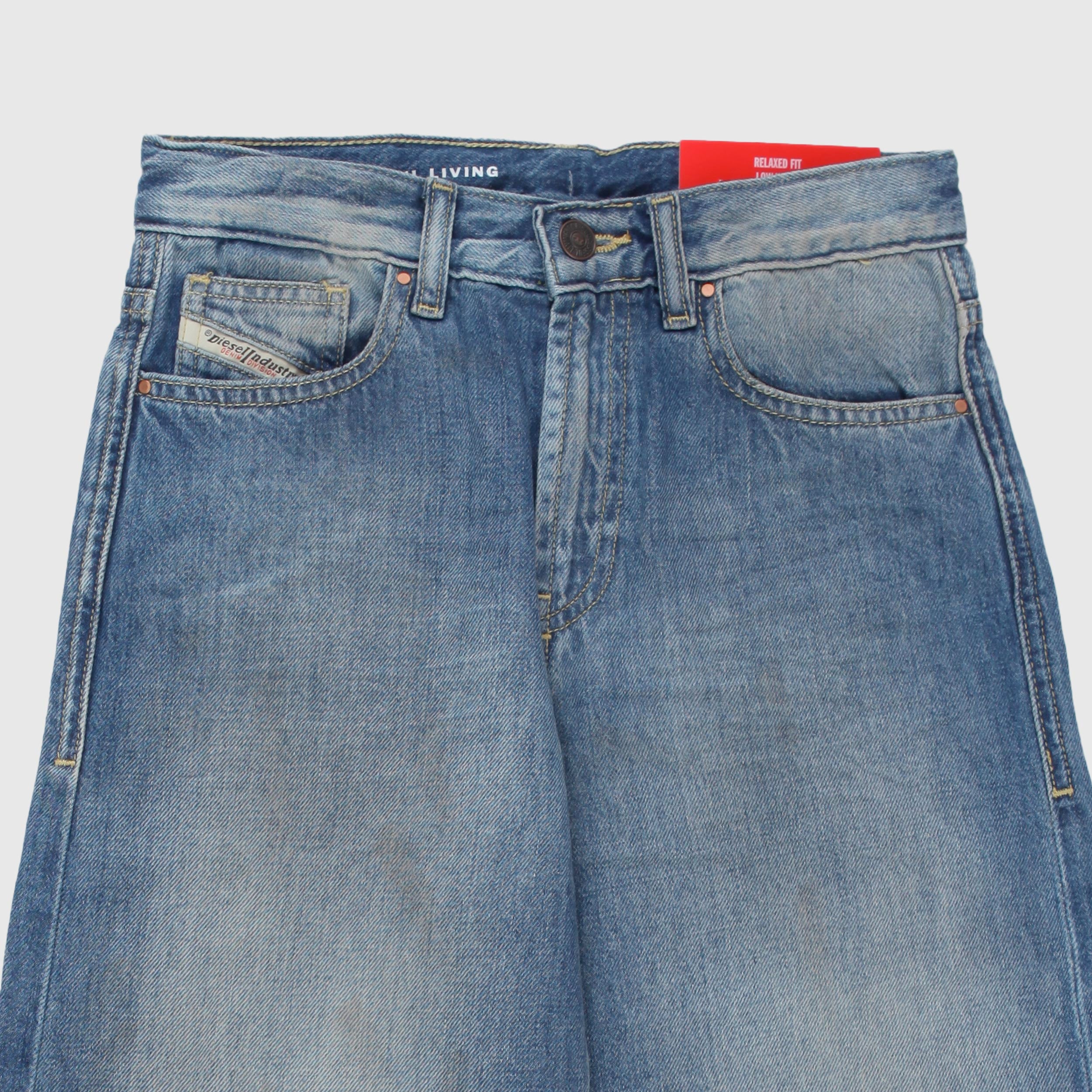 Jeans Modello Largo Blu Firmato DIESEL