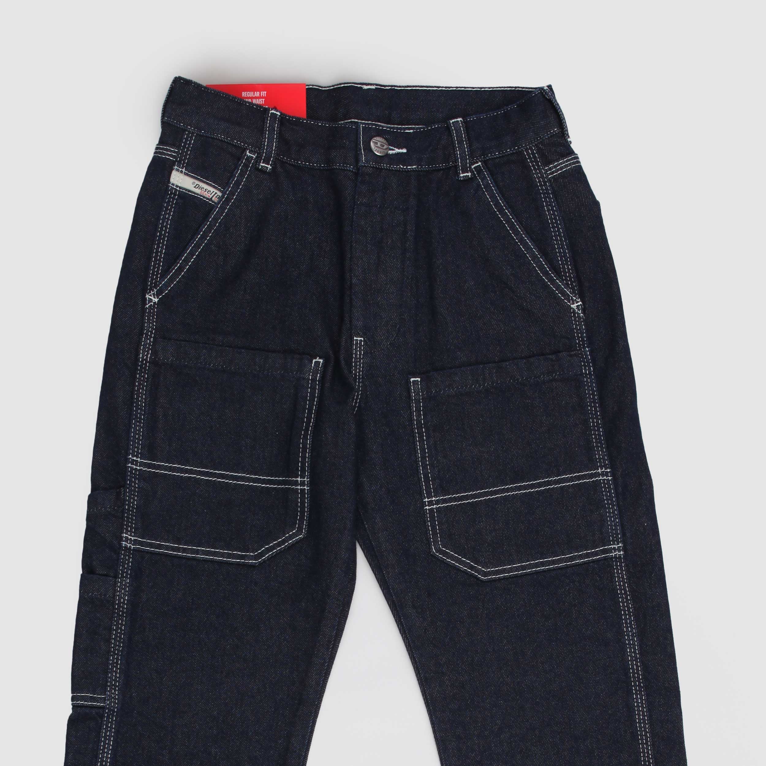 Jeans Blu Con Impunture Bianche Firmato DIESEL