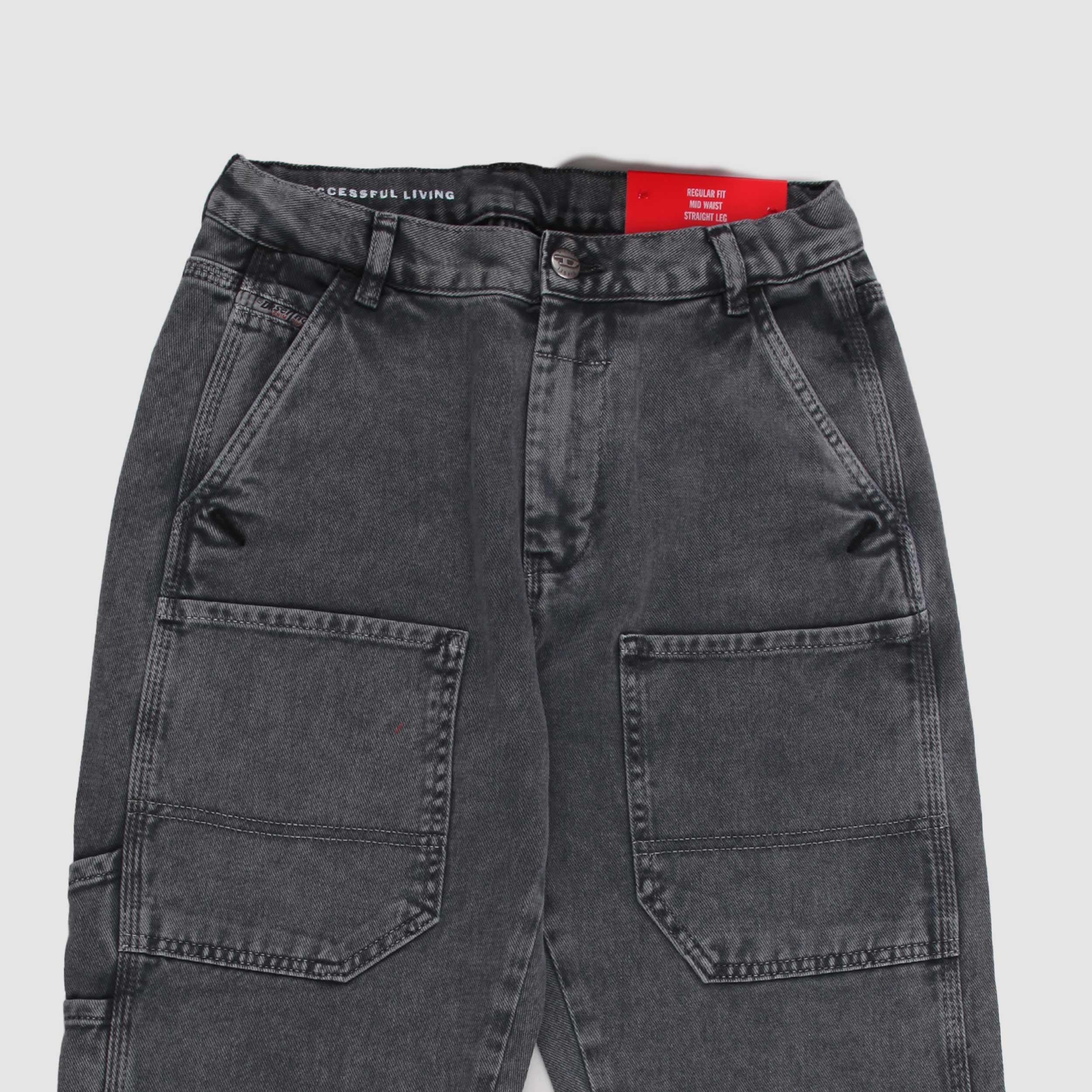 Jeans Grigio Cargo con Coulisse per Ragazzo by DIESEL