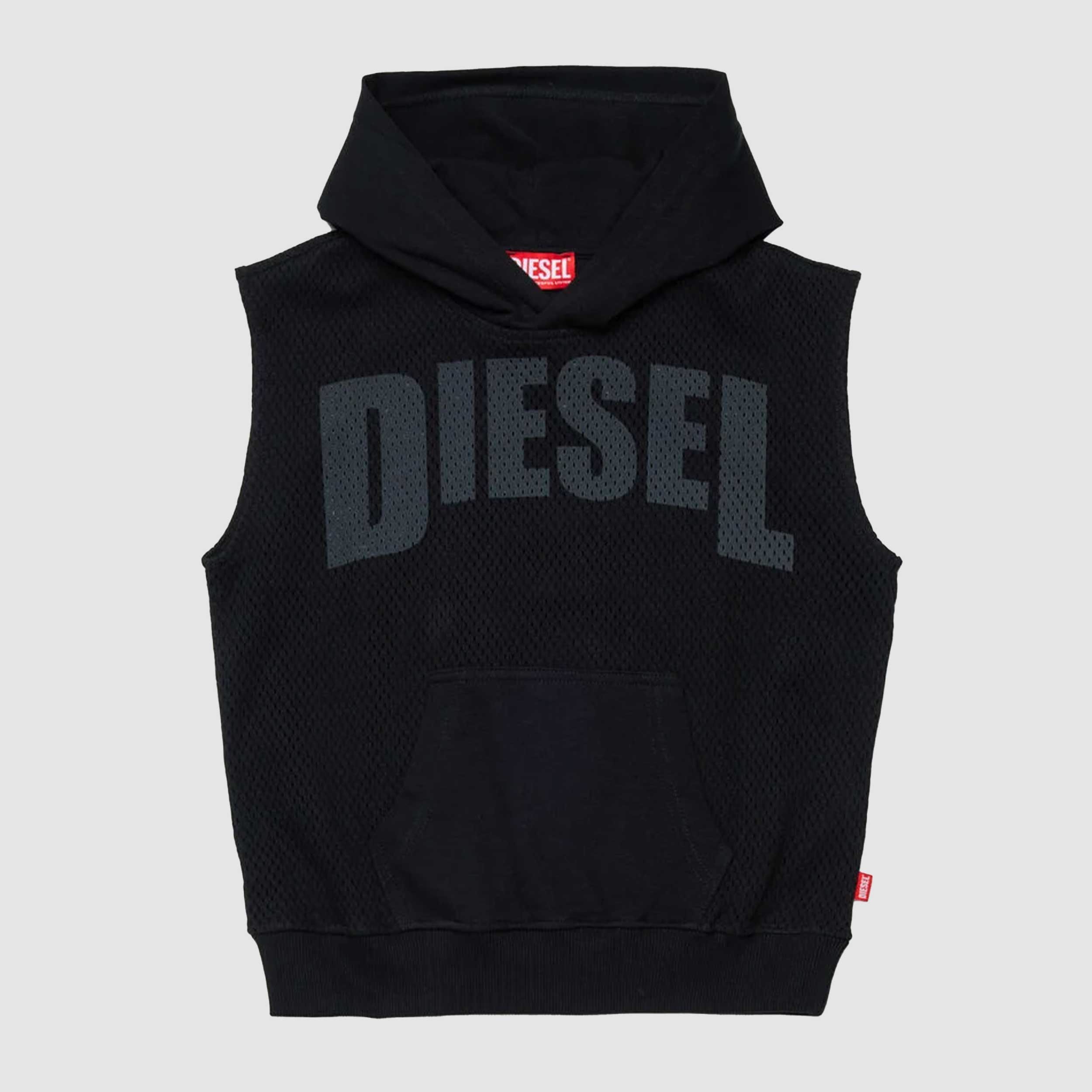 Felpa Nera Smanicata Smesh Over Firmata DIESEL