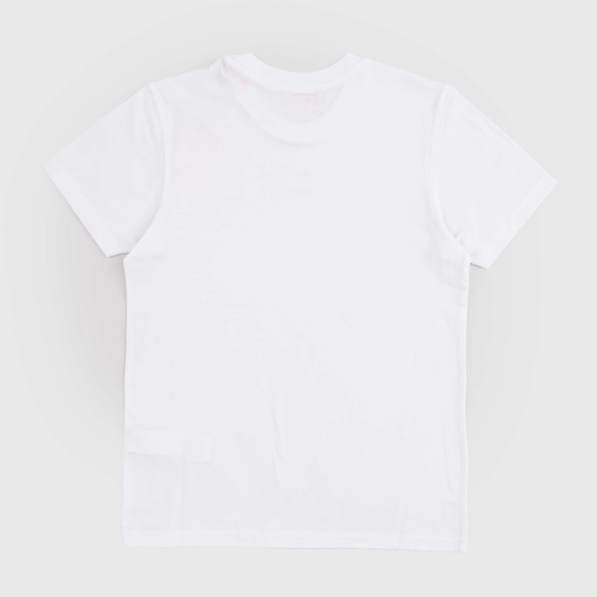 T-shirt Bianca Con Logo Rosso Firmata DIESEL