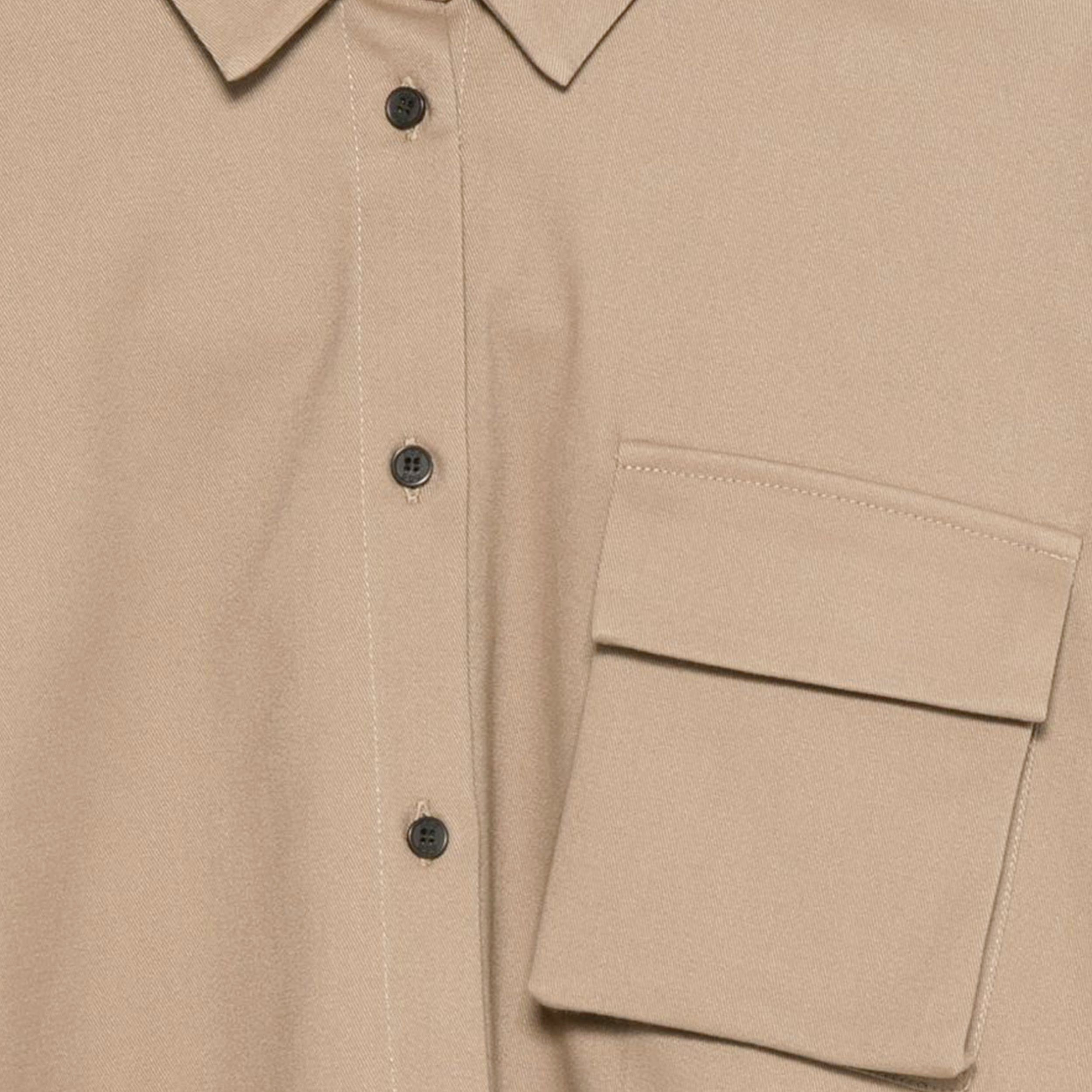 Abito Beige in Cotone con Colletto Classico By DOUUOD