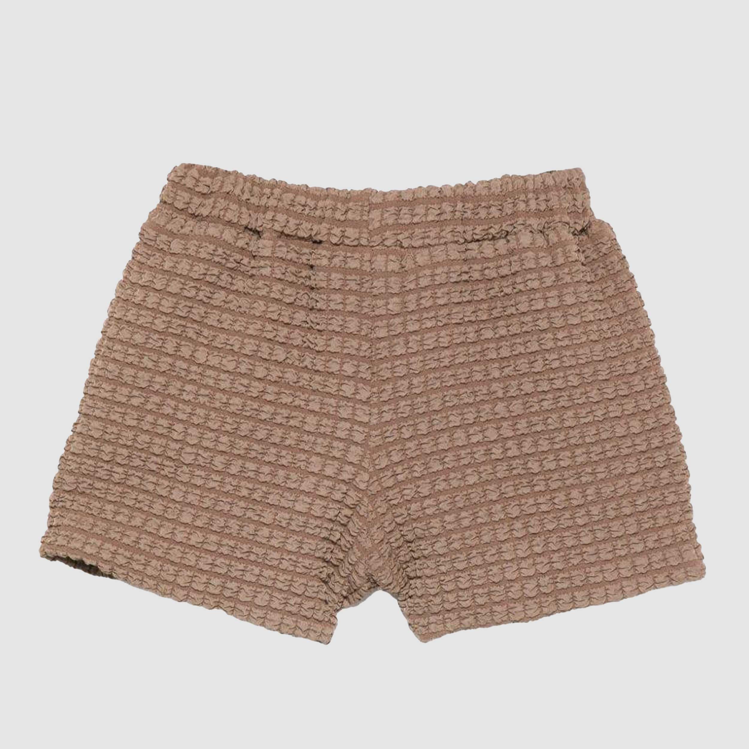 Shorts Marroni con Finitura Firmati DOUUOD