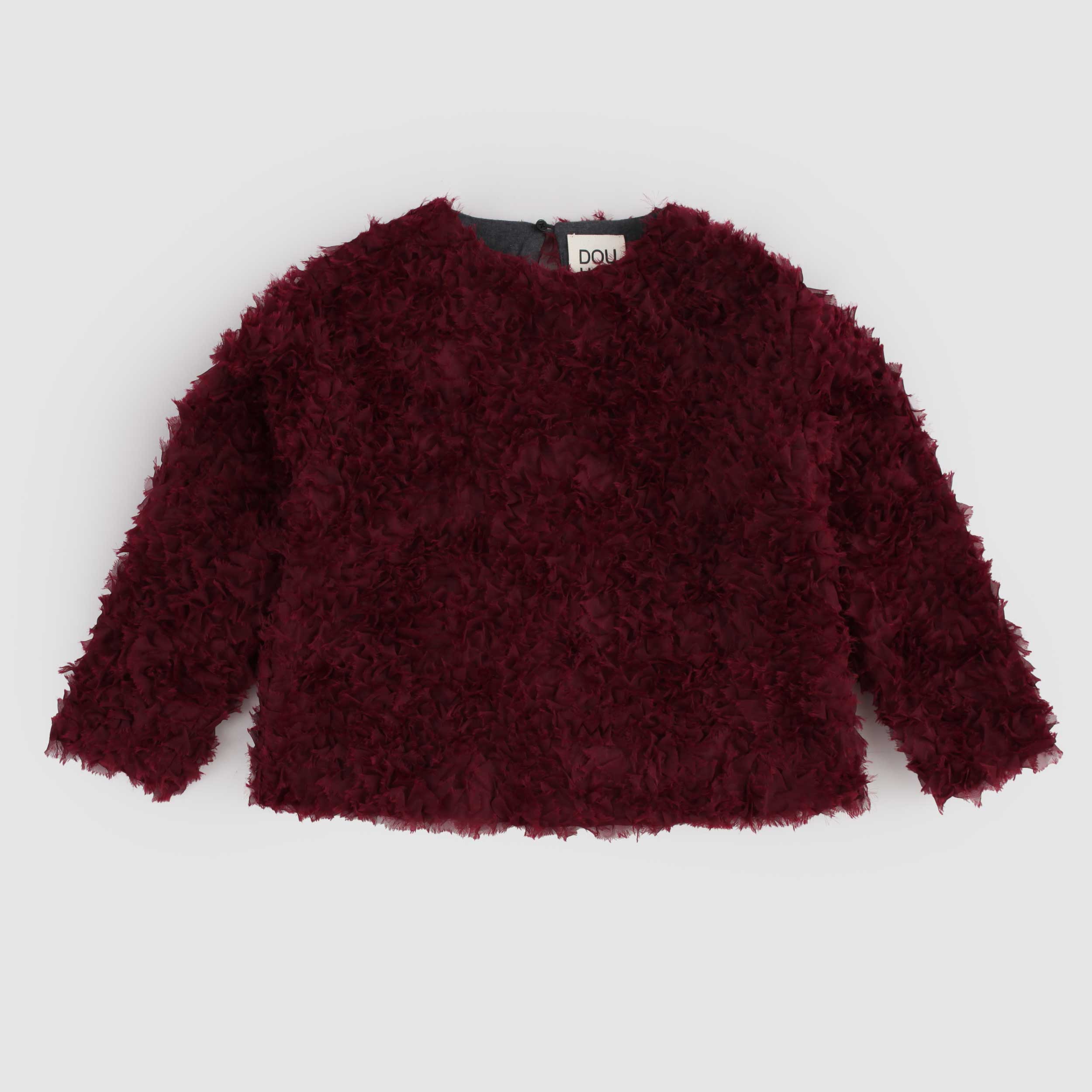 Bordeaux sweater with Tulle in Relief for Girl by DOUUOD