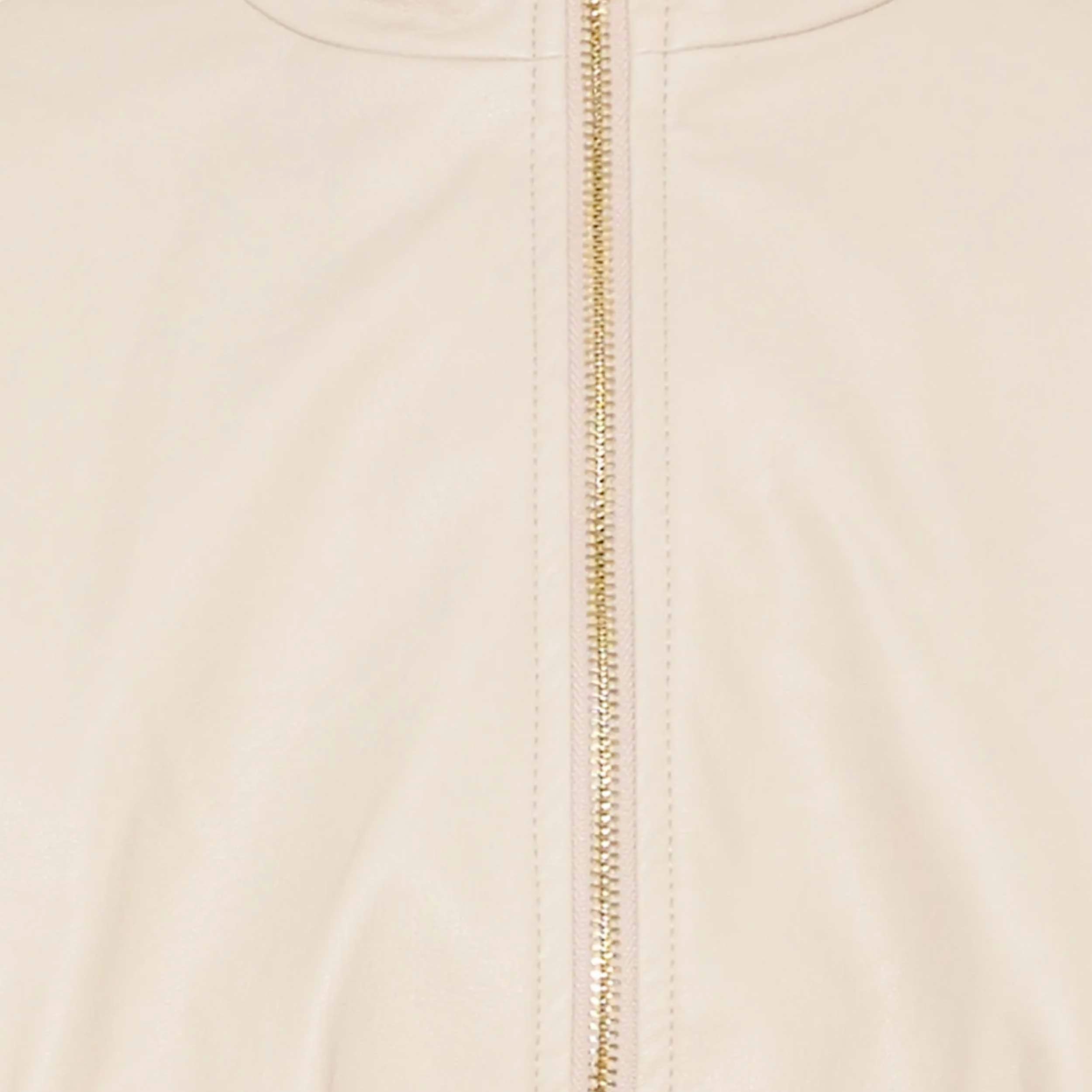 Bomber Beige con Zip e Logo sul Retro Firmato DOUUOD