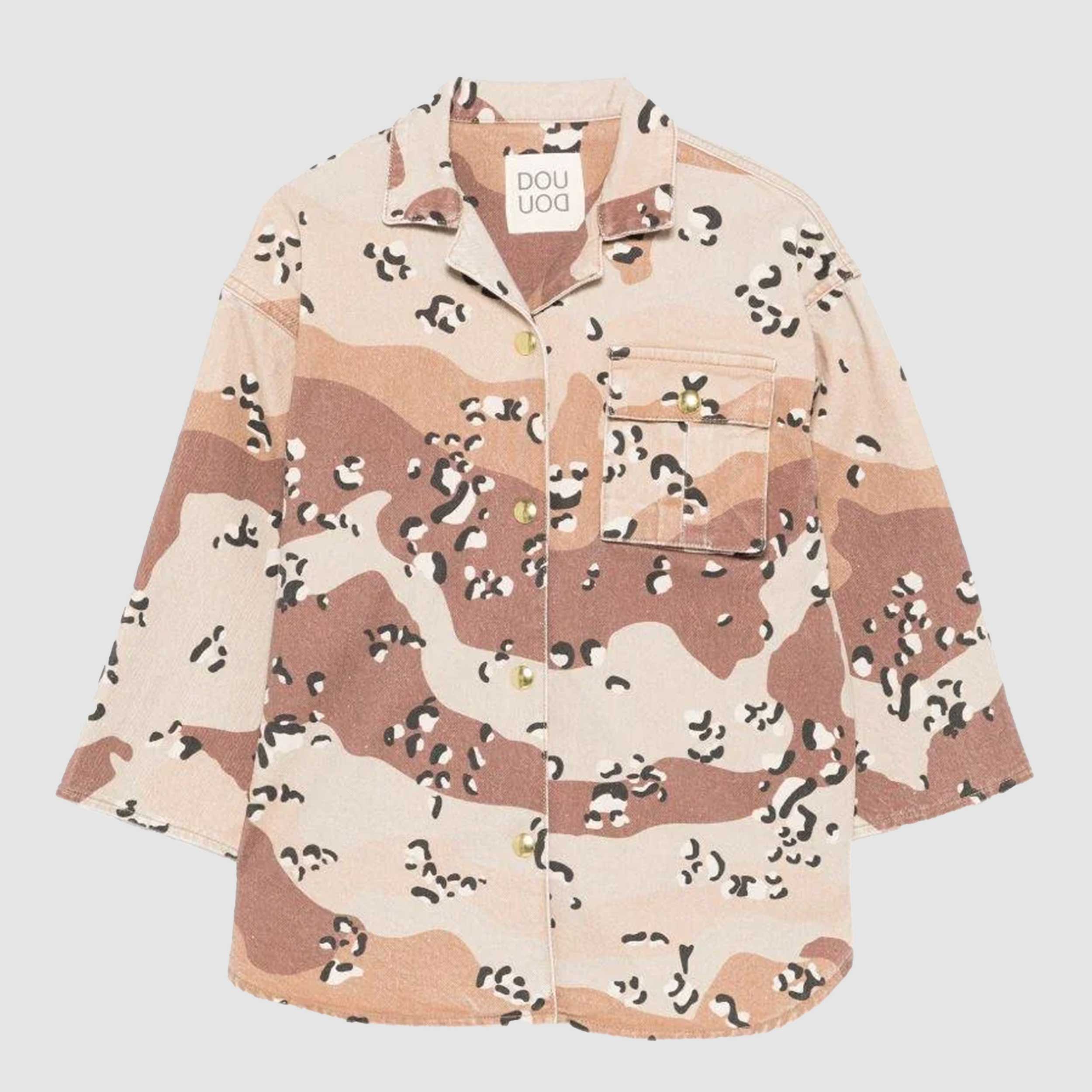 Giacca Beige con Effetto Camouflage Firmata DOUUOD