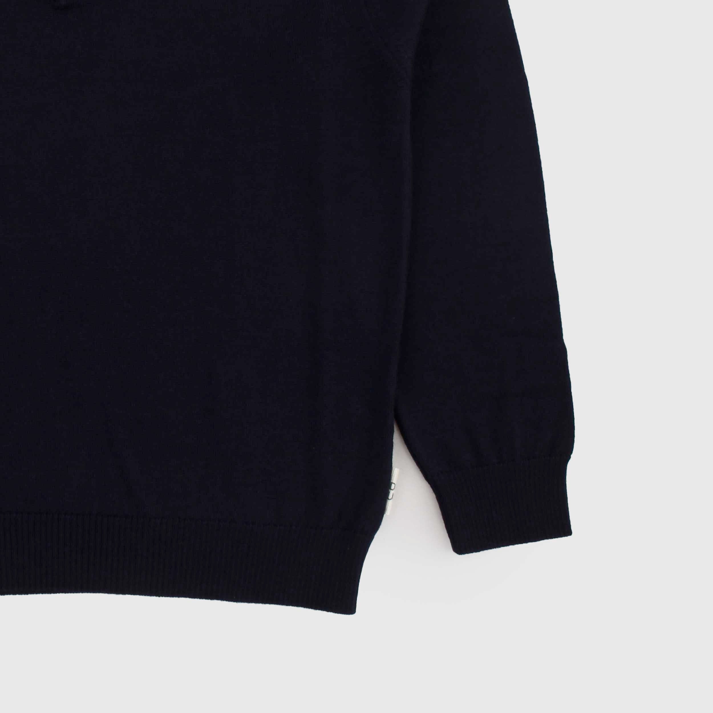 Polo Blu in Filato Rasato Sottile Firmata DOUUOD