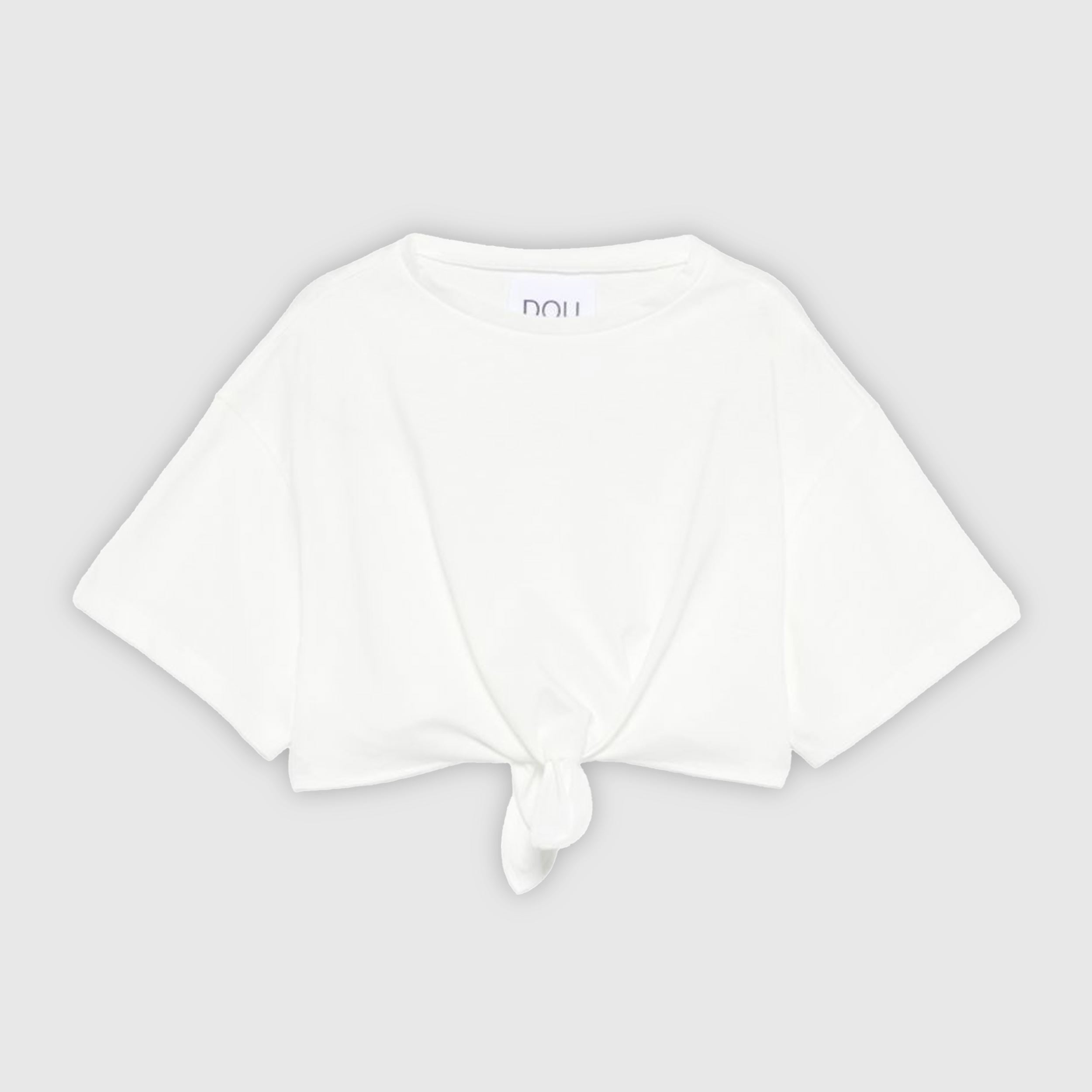 T-shirt Bianca con Nodo Firmata DOUUOD