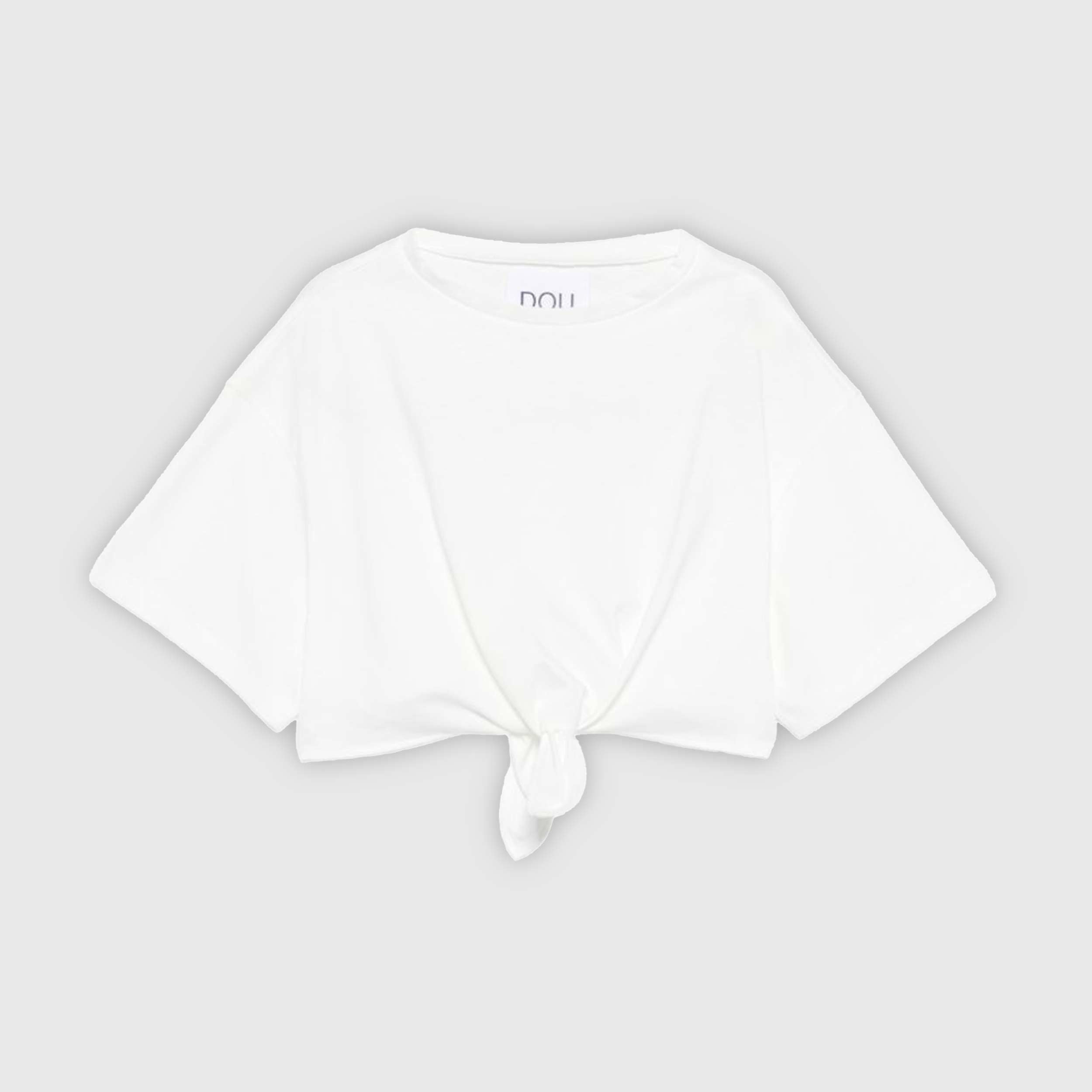 T-shirt Bianca con Nodo Firmata DOUUOD
