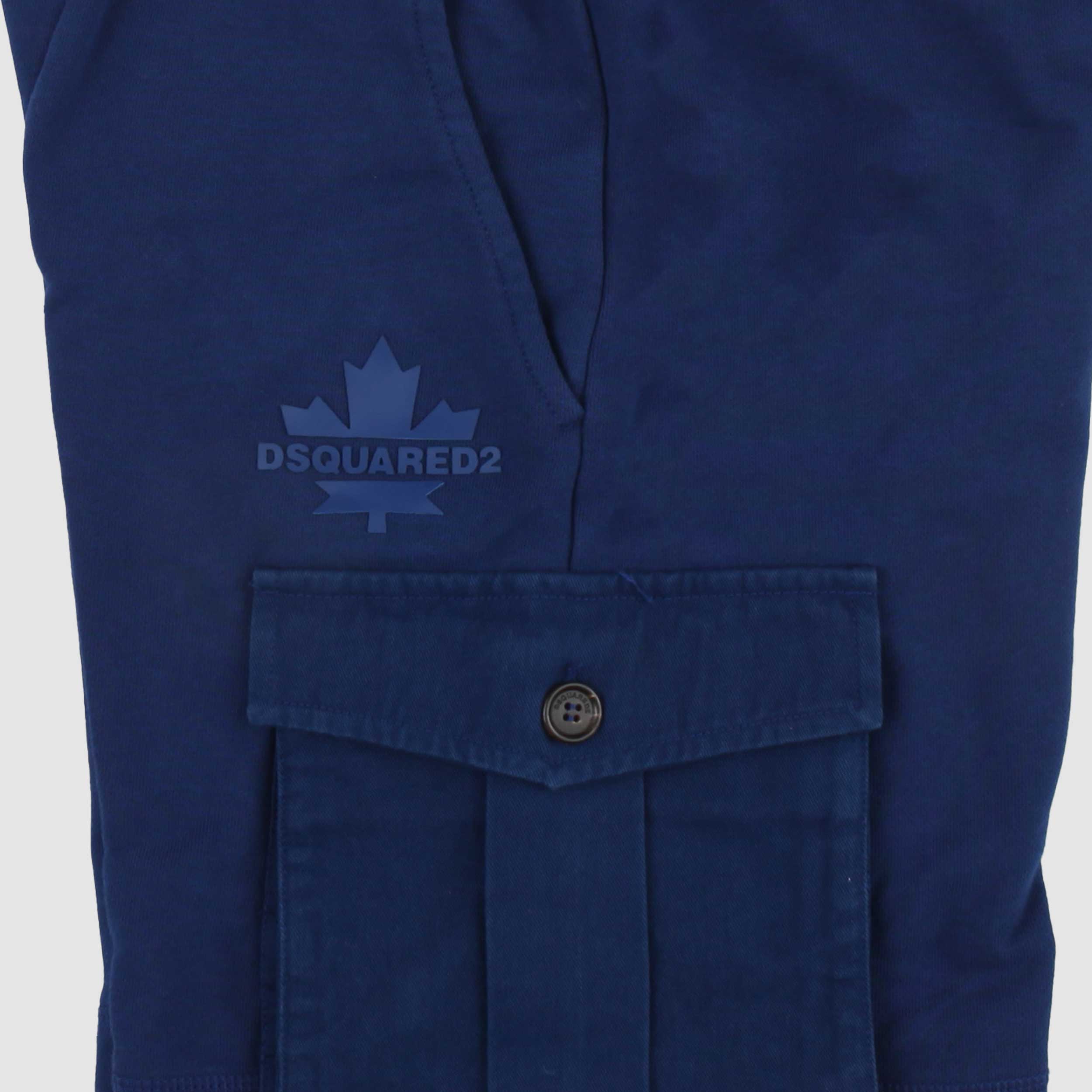 Bermuda Indaco con Logo Gommato Firmato DSQUARED2