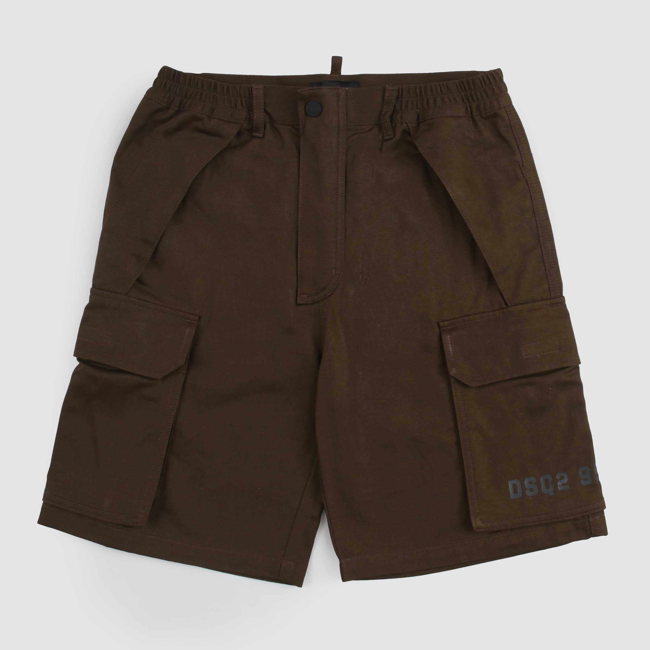 Bermuda Marrone Scuro Con Scritta In Contrasto Firmato DSQUARED2