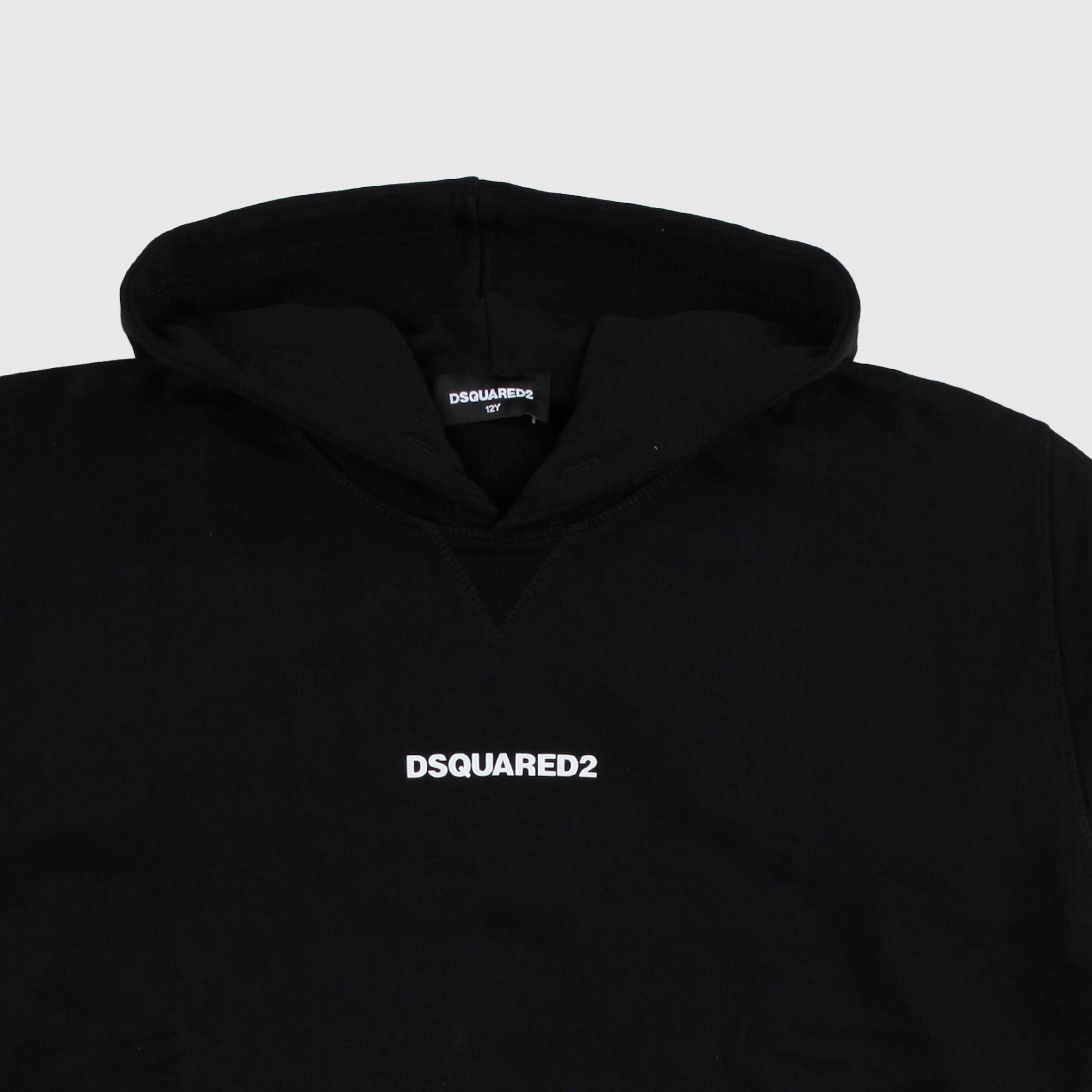 Felpa Nera con Cappuccio Modello Over By DSQUARED2