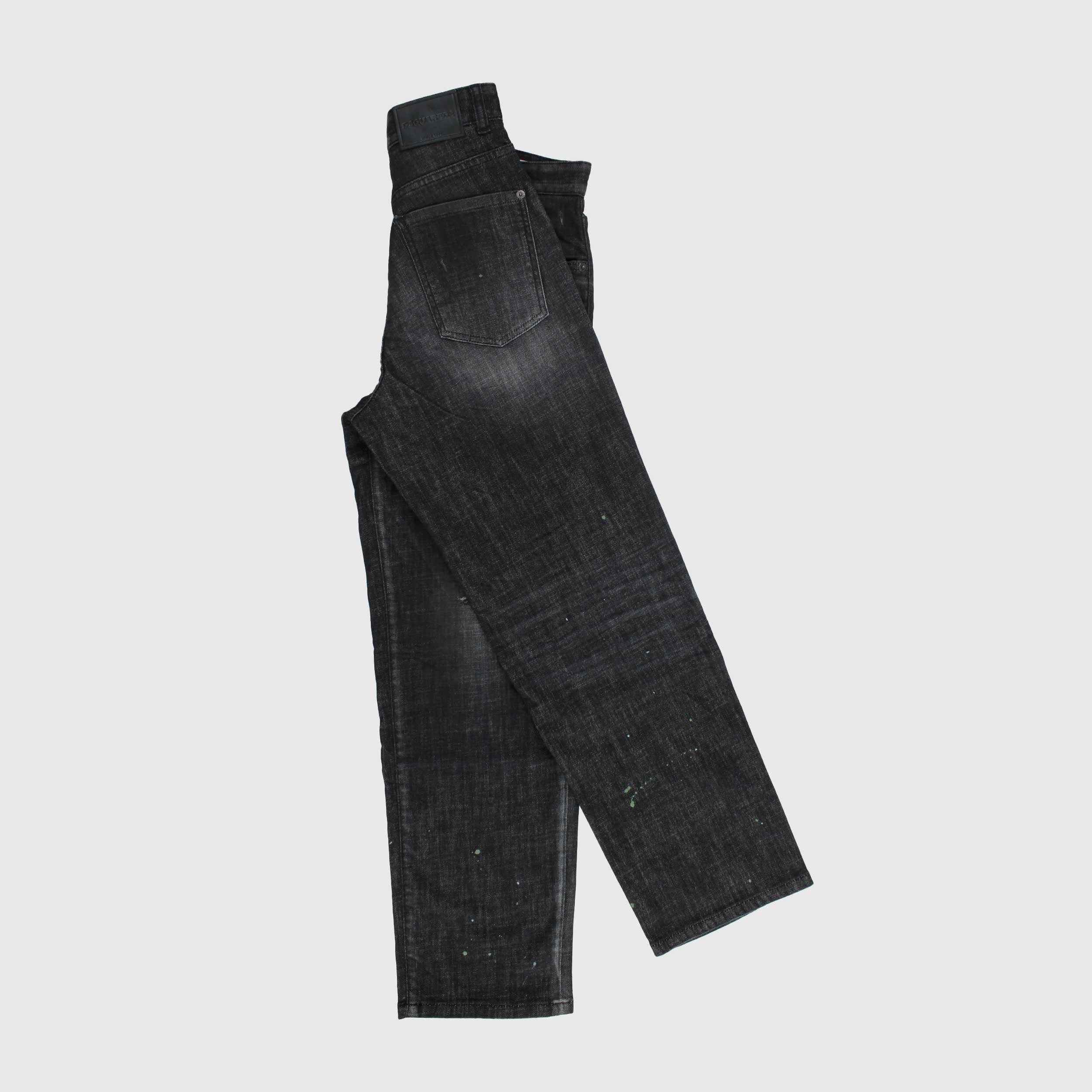 Jeans Black with Paint Details for Boy by DSQUARED2