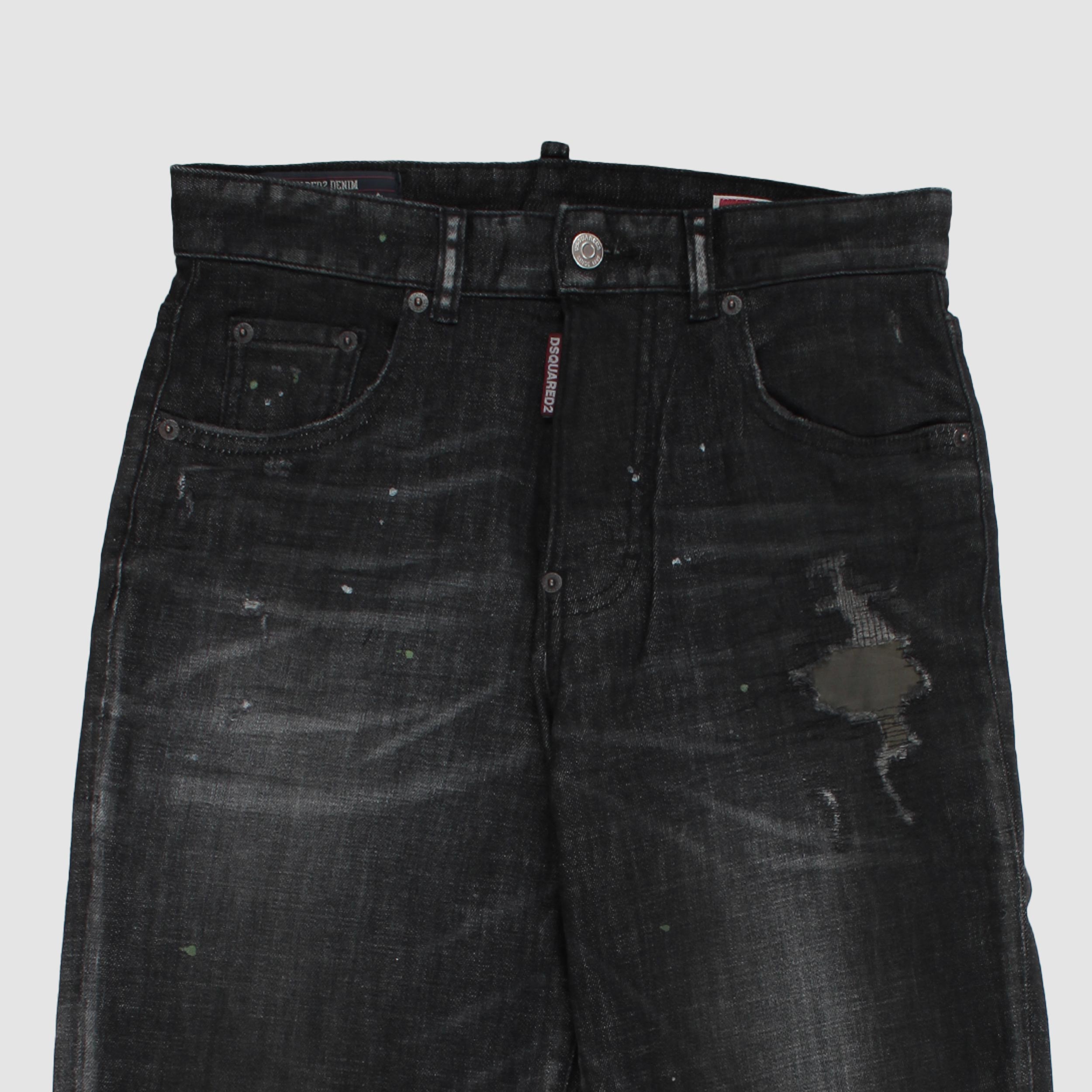 Jeans Black with Paint Details for Boy by DSQUARED2