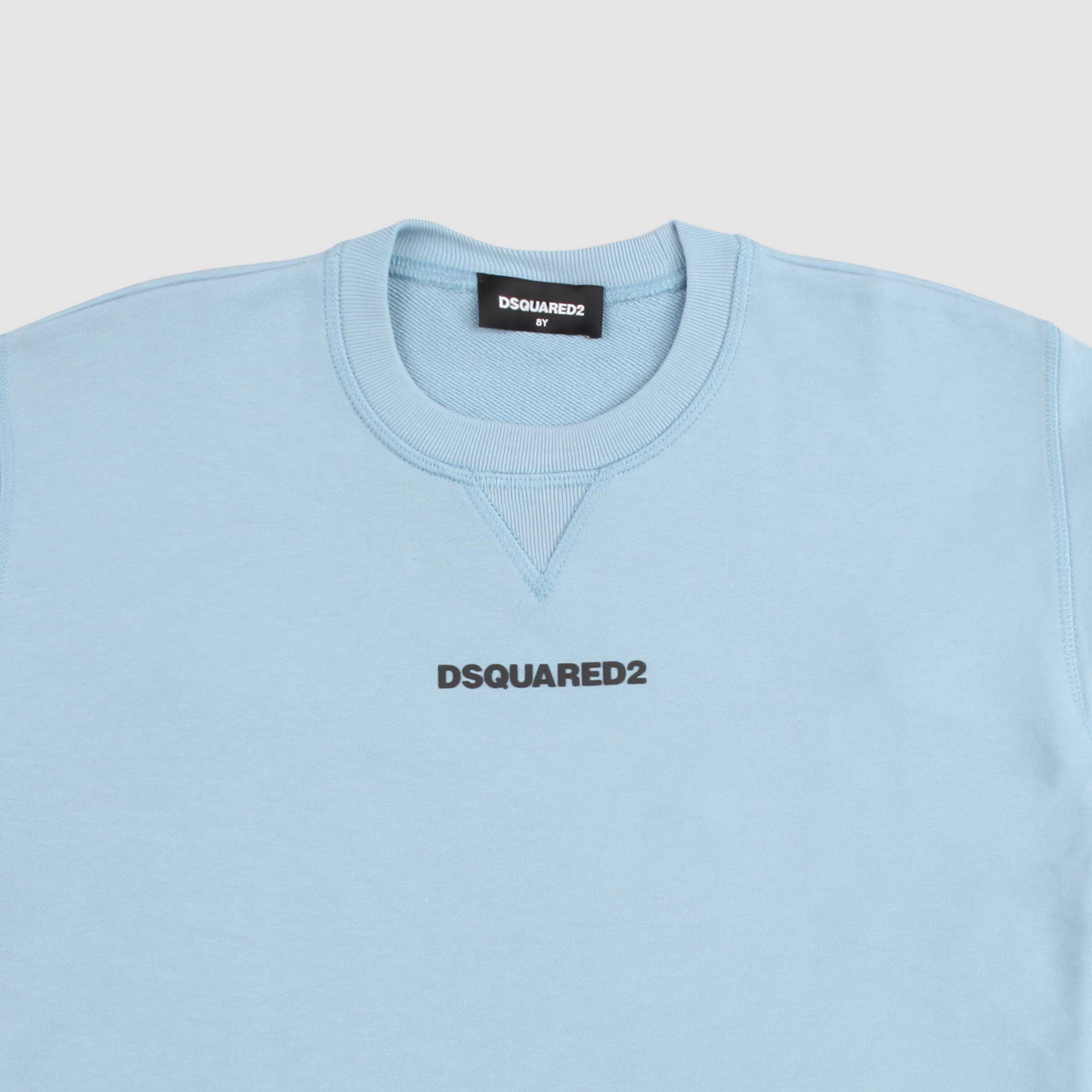 Felpa Celeste Con Scritta Iconica In Rilievo Firmata DSQUARED2