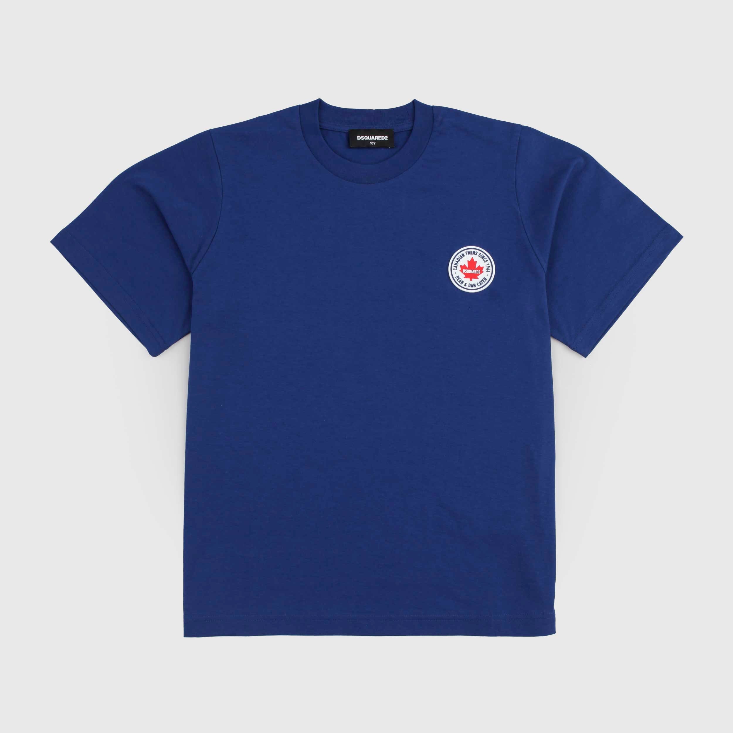 T-shirt Azzurra Con Logo Sul Davanti Firmata DSQUARED2