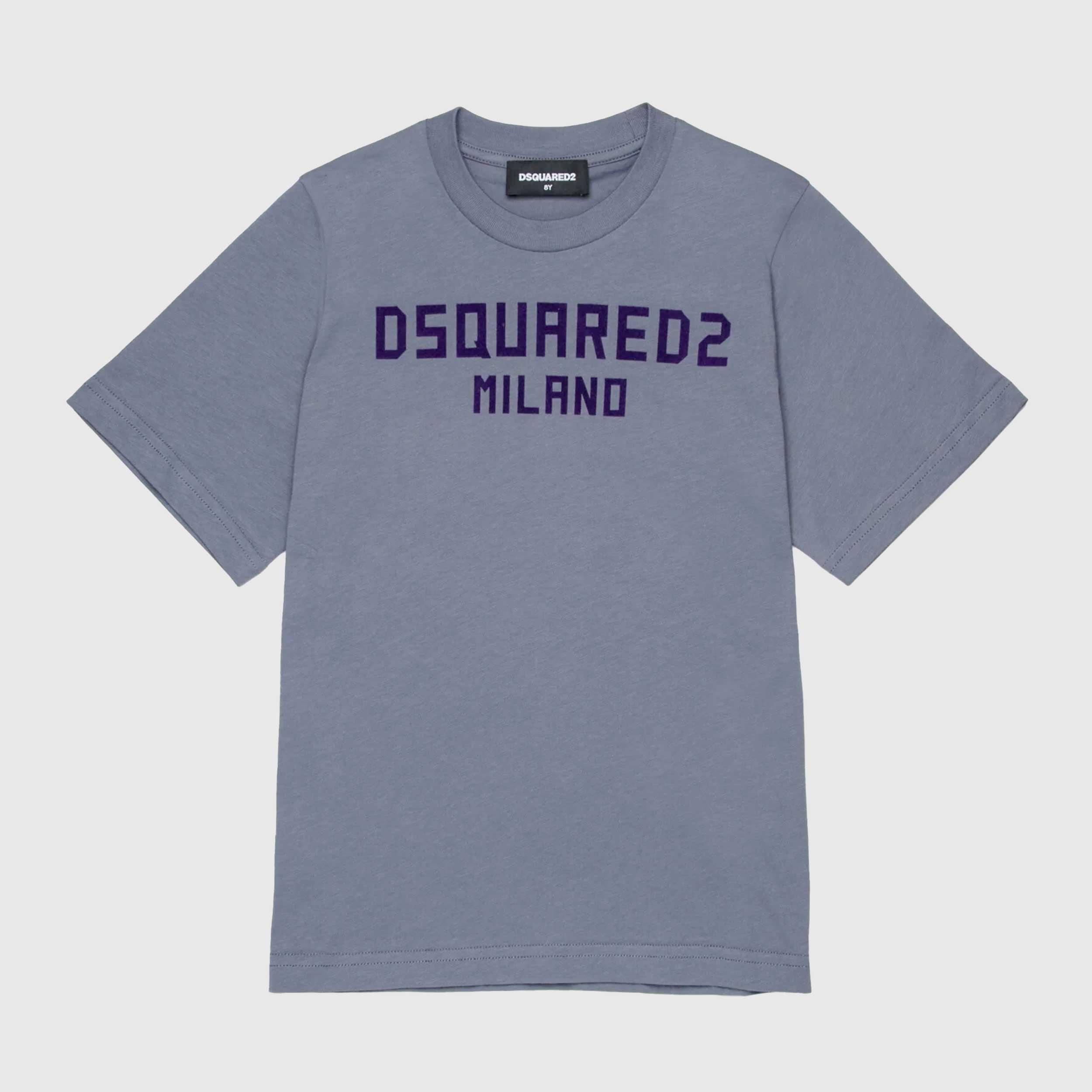 T-shirt con Logo a Contrasto Firmata DSQUARED2
