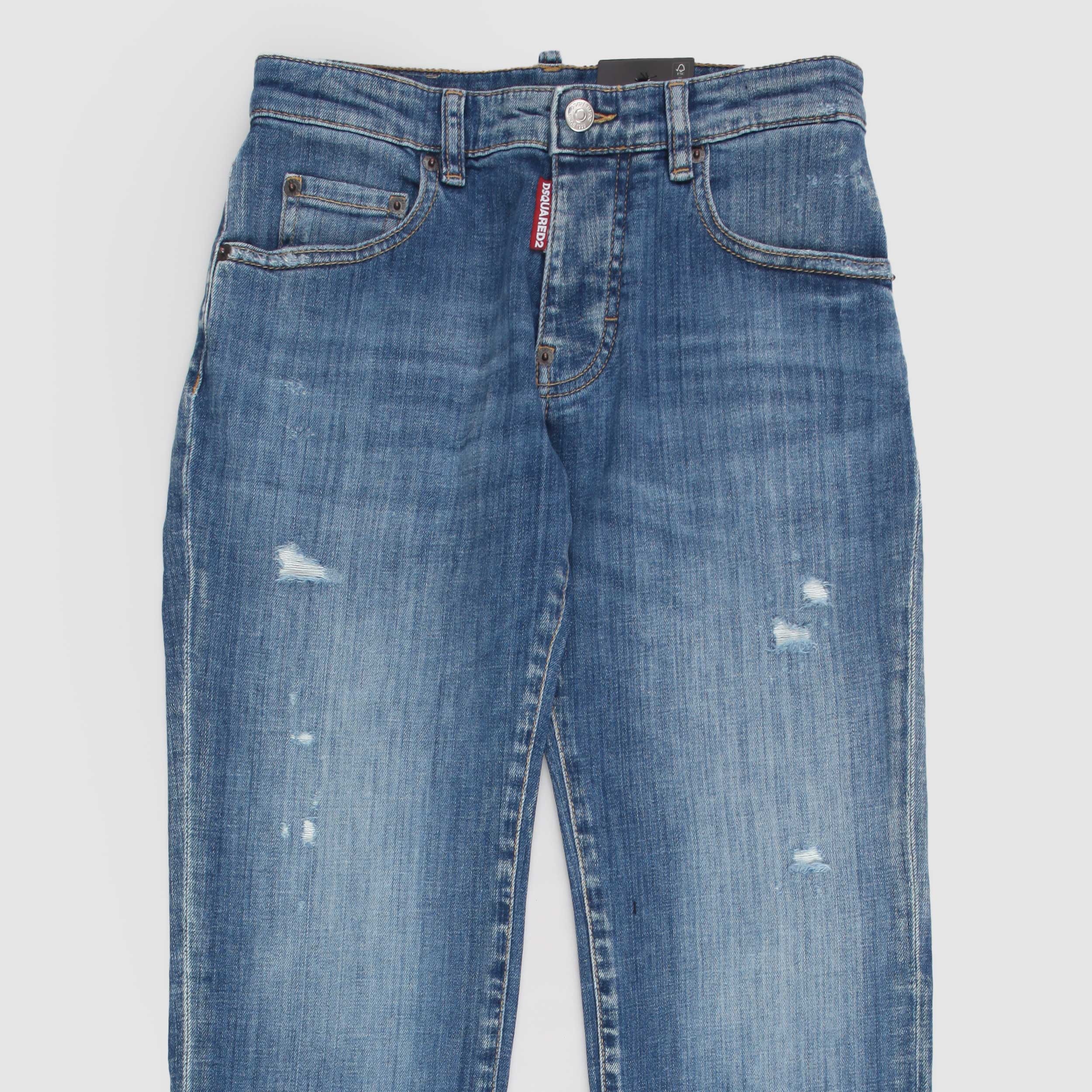 Jeans Denim Blu Chiaro Cinque Tasche Firmato DSQUARED2