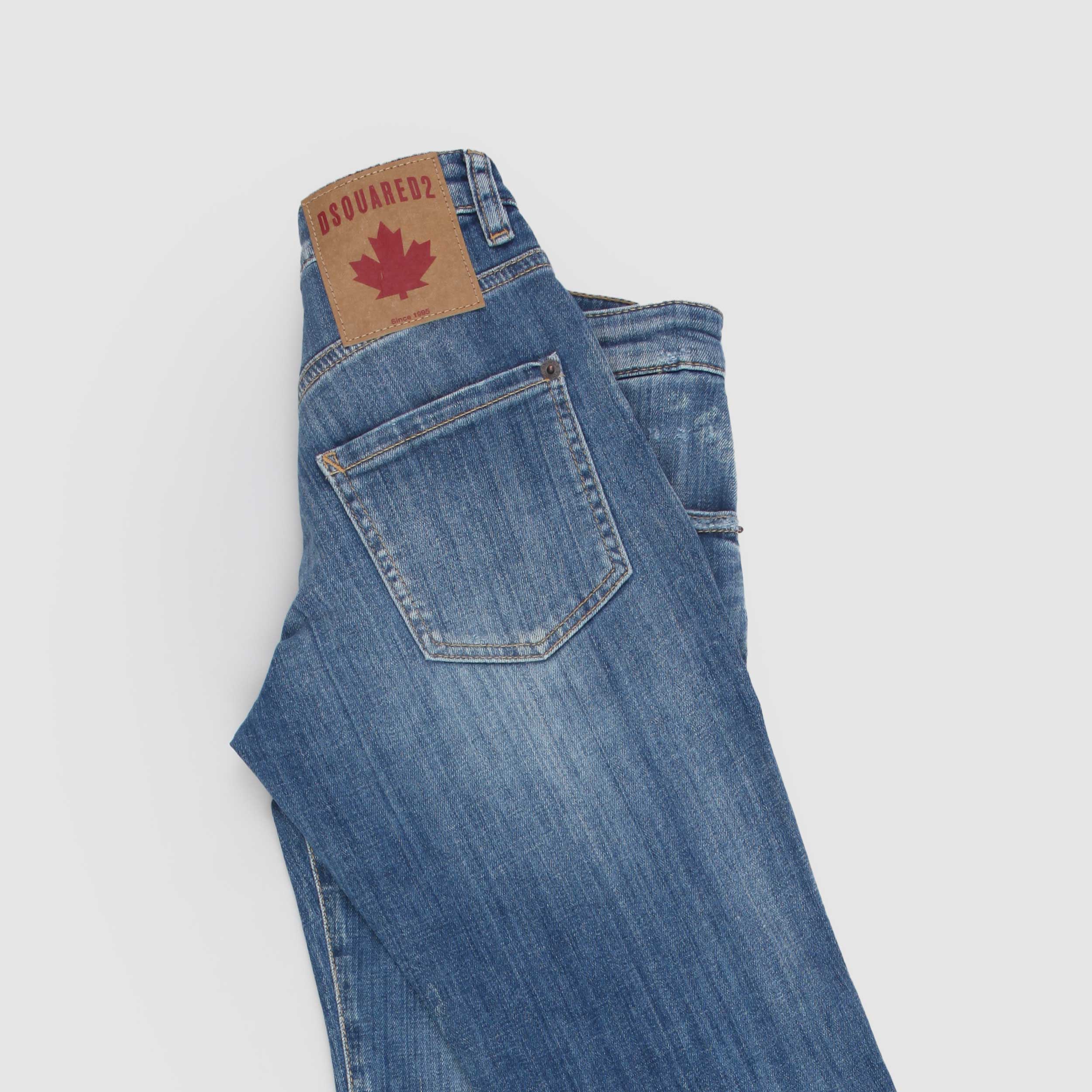 Jeans Denim Blu Chiaro Cinque Tasche Firmato DSQUARED2