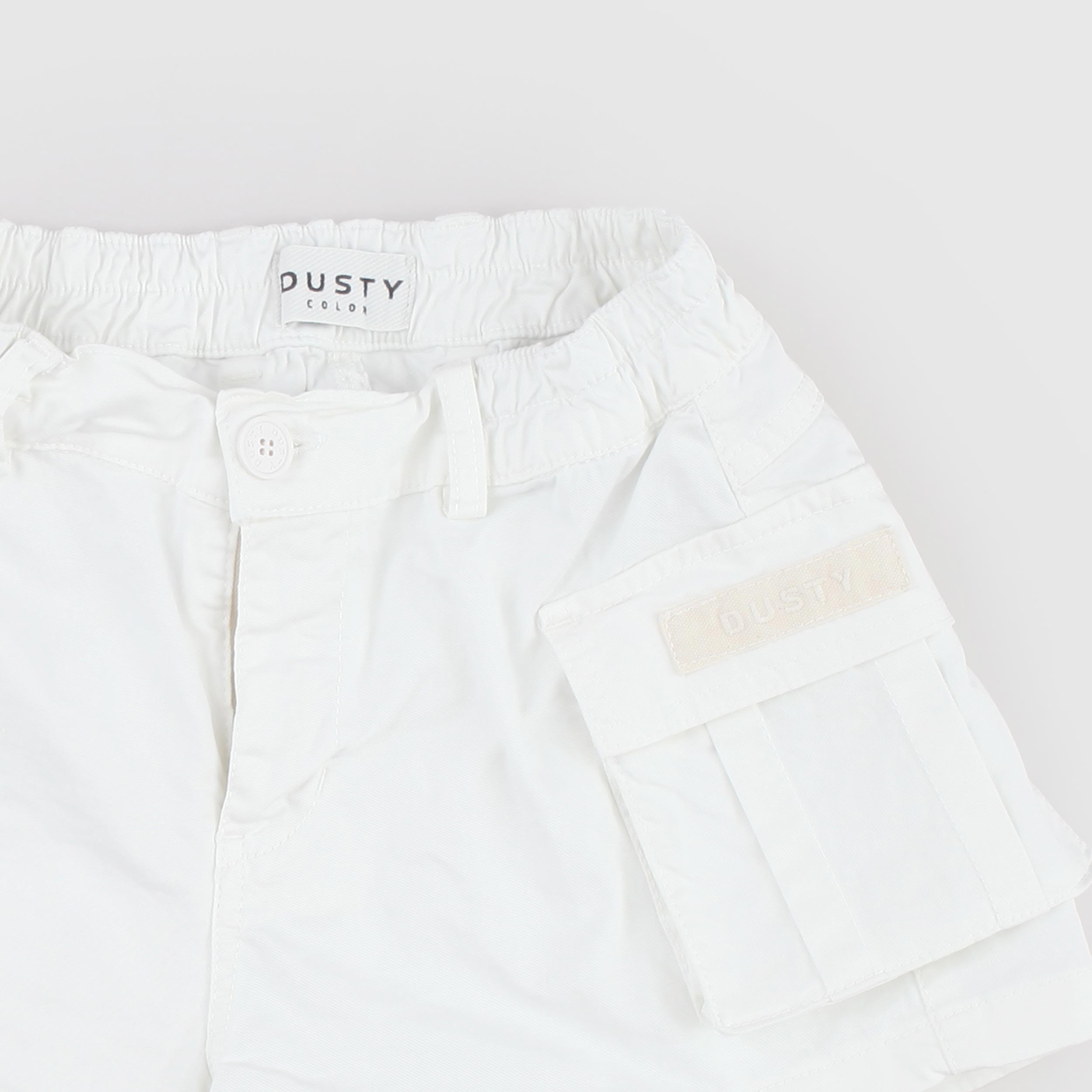 Shorts Bianco con Chiusura a Patta Firmato DUSTY COLOR