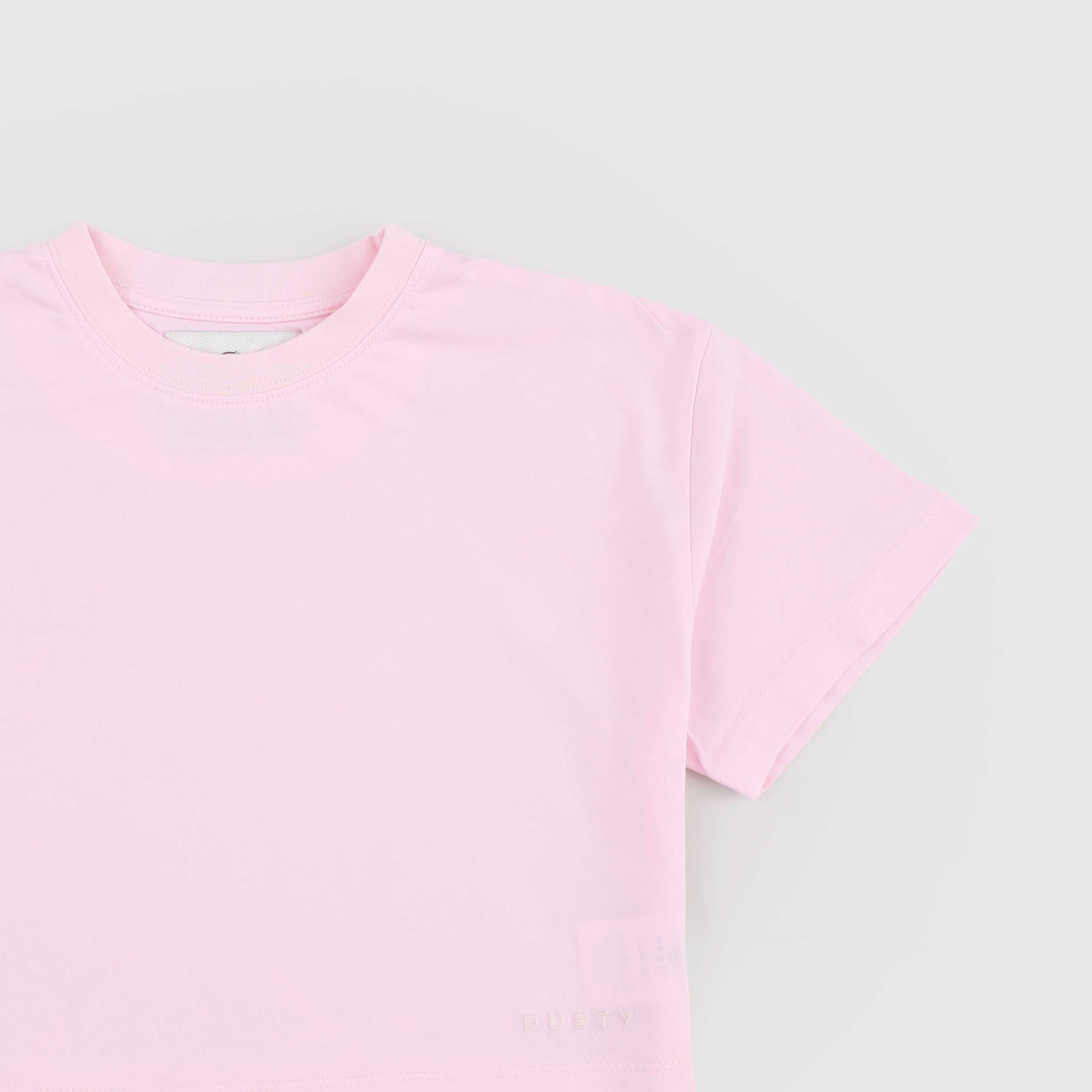 T-shirt Rosa con Scritta Iconica Firmata DUSTY COLOR