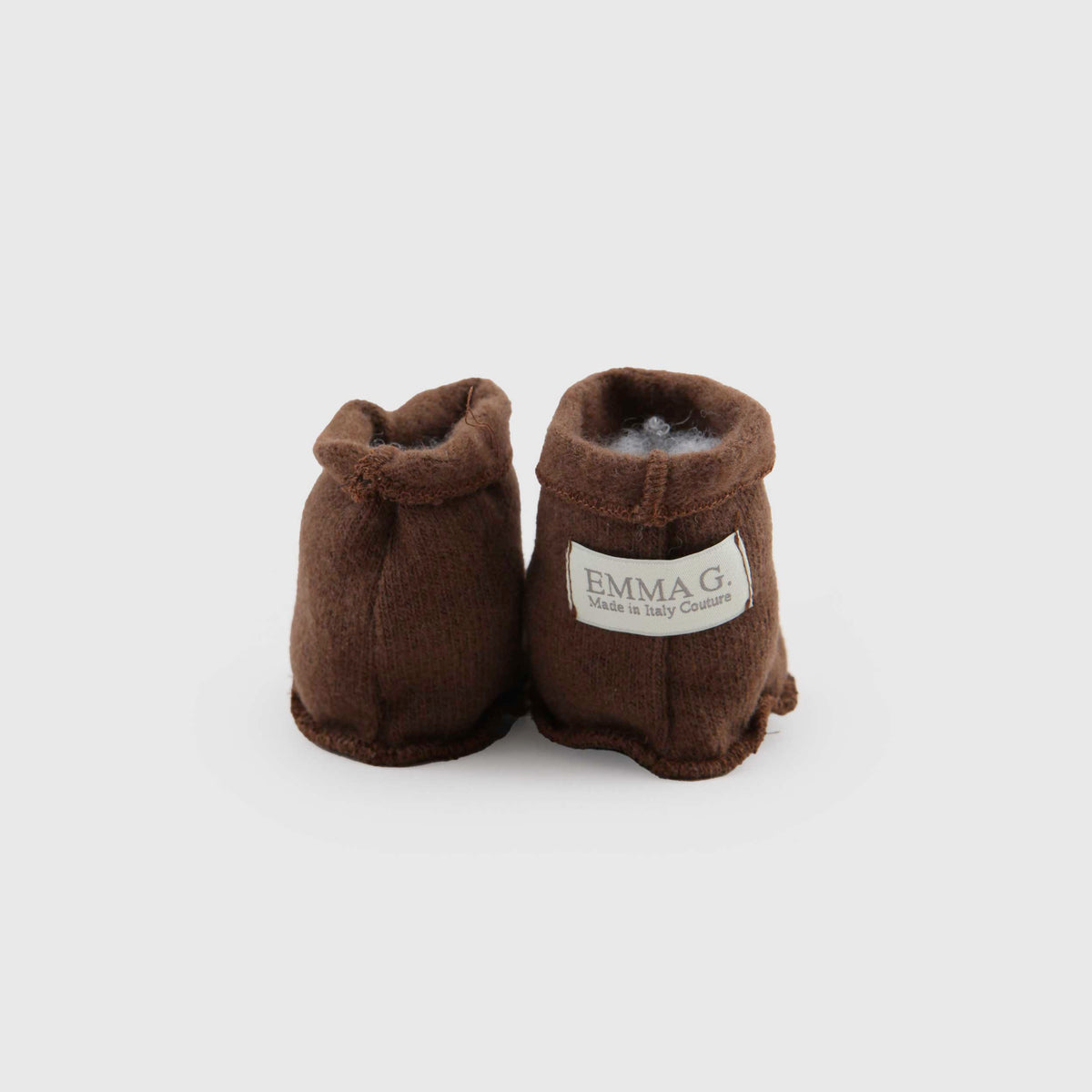 Babbucce Alte Color Marrone per Neonati by EMMA G STYLE