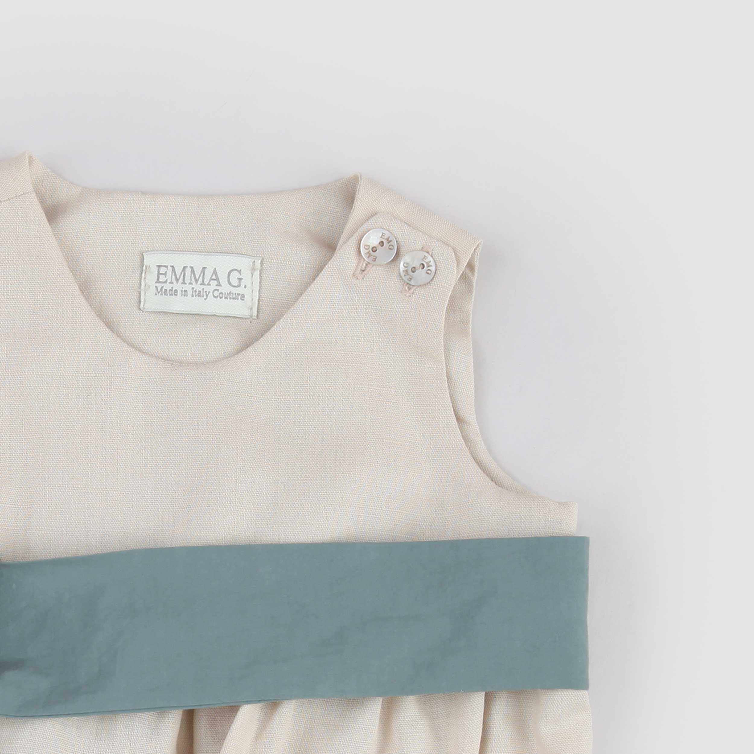 Beige Romper with Button Opening by EMMA G STYLE