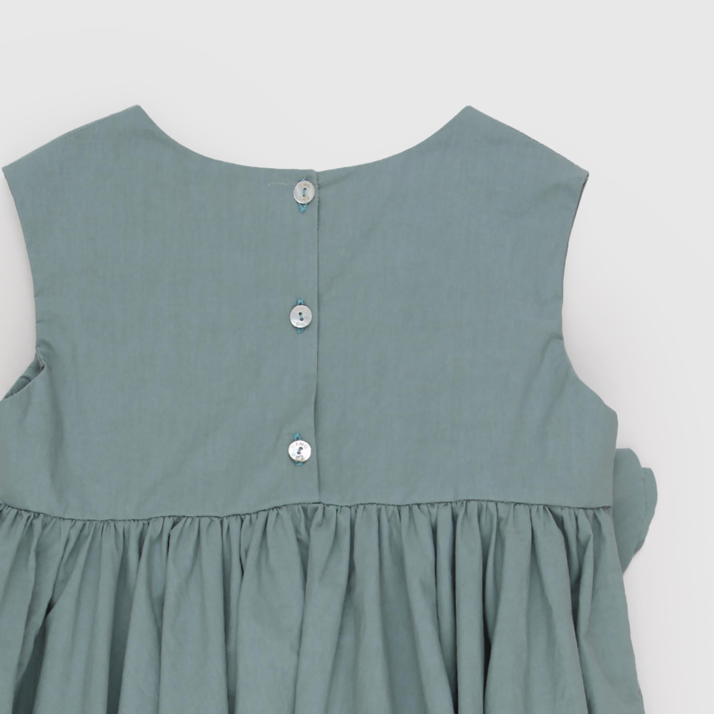 Petrol Green Dress with Flower by EMMA G STYLE