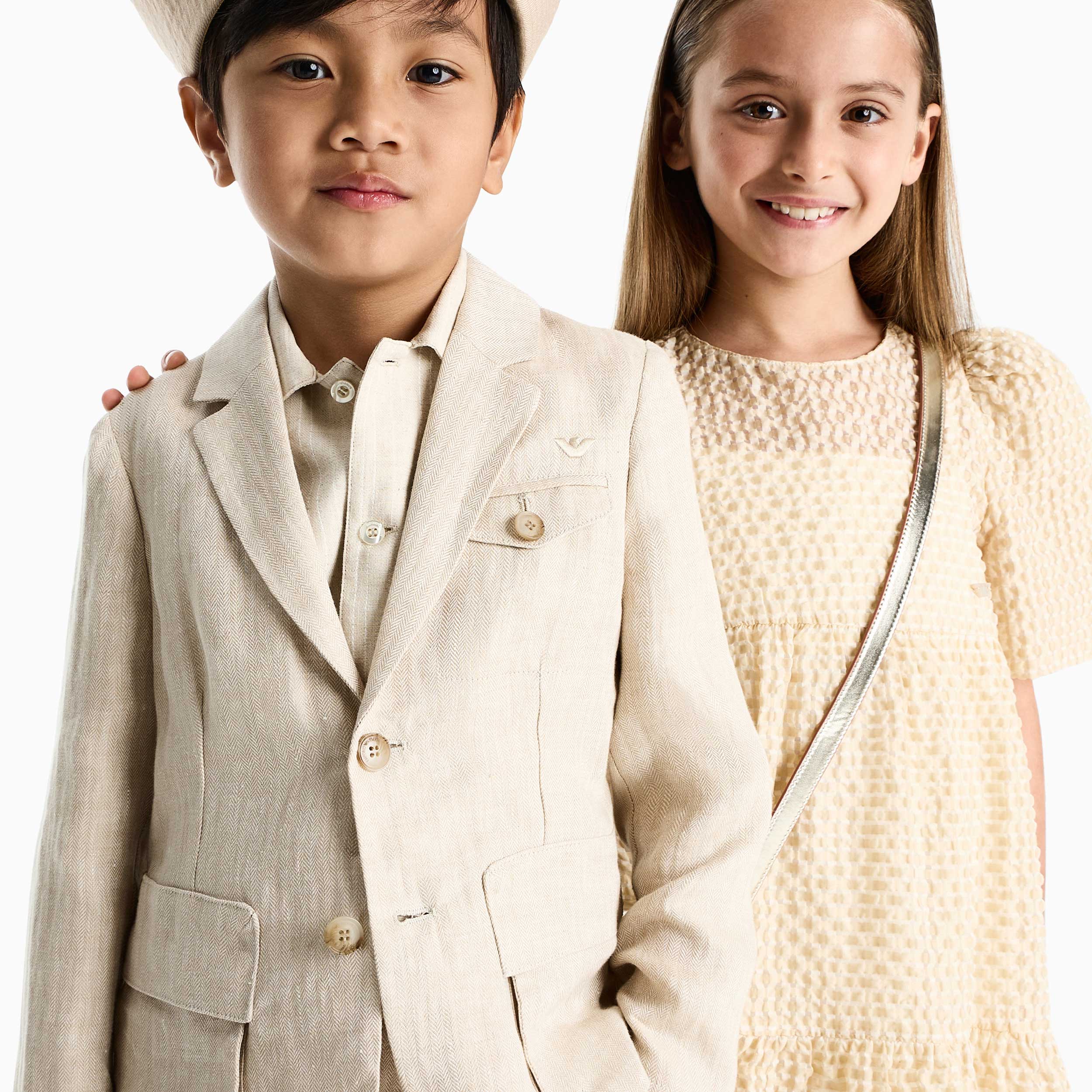 Giacca Color Sabbia a Due Bottoni Firmata ARMANI JUNIOR