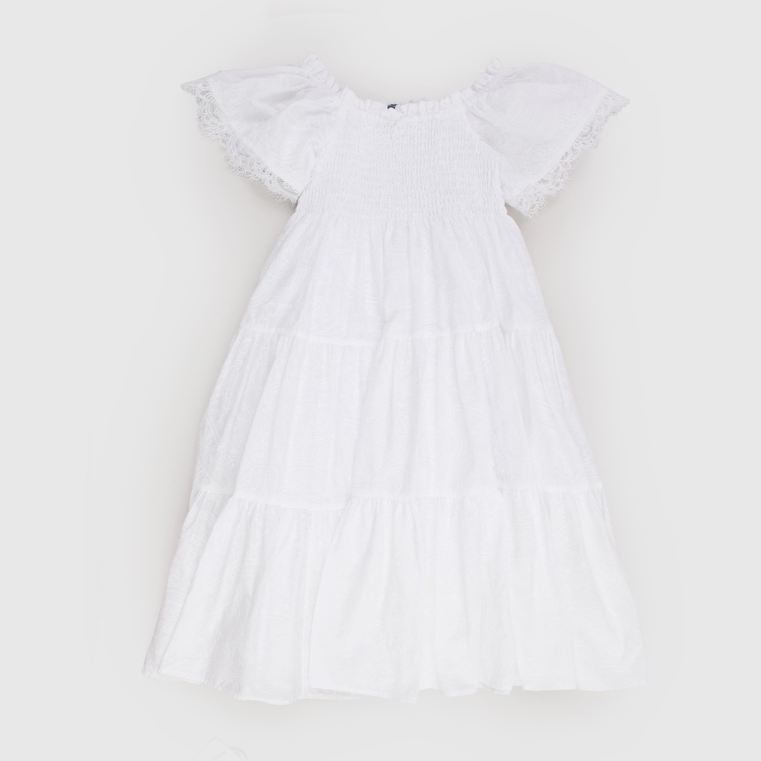 Abito Bianco Ricamato con Pizzo Firmato ERMANNO SCERVINO