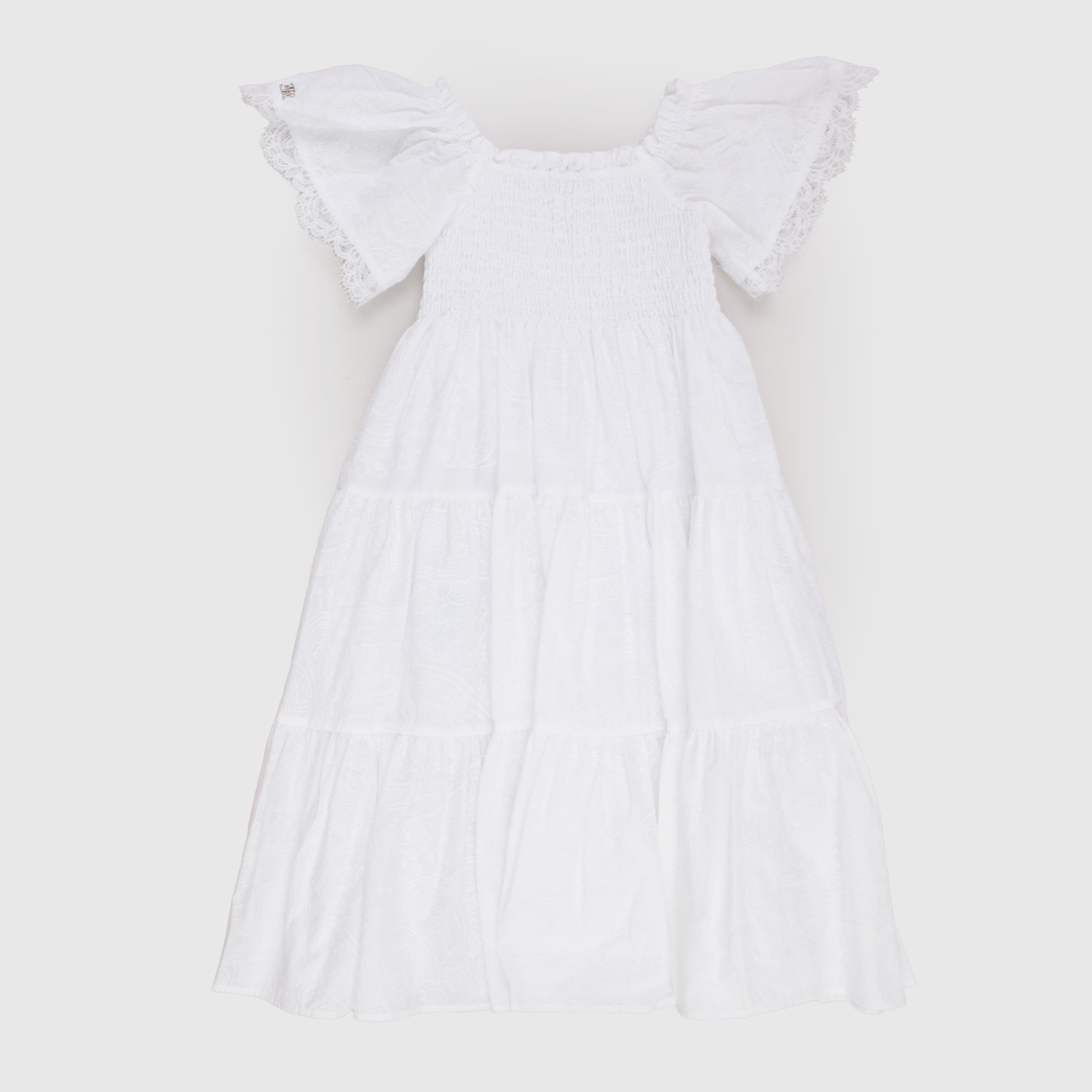 Abito Bianco Ricamato con Pizzo Firmato ERMANNO SCERVINO