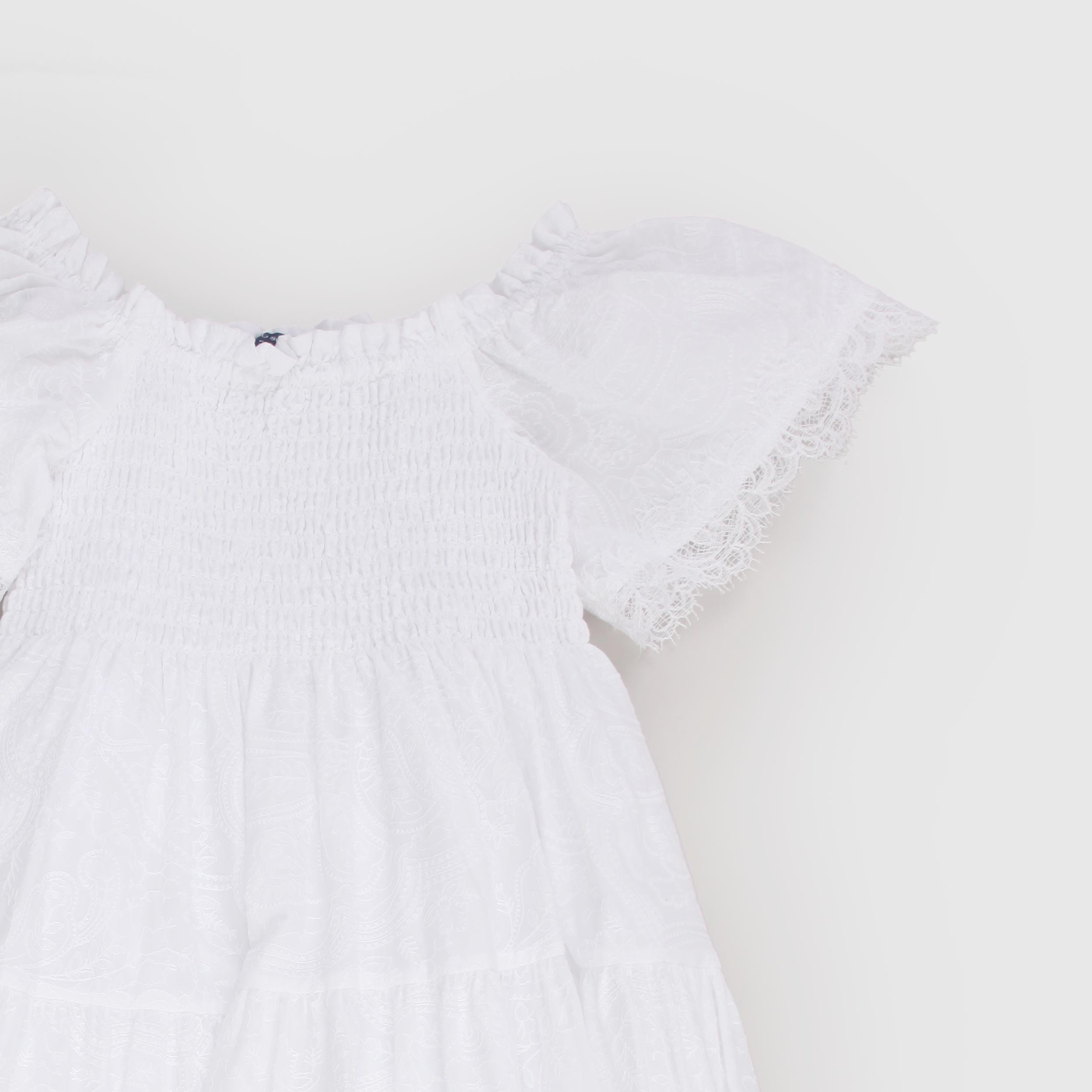 Abito Bianco Ricamato con Pizzo Firmato ERMANNO SCERVINO