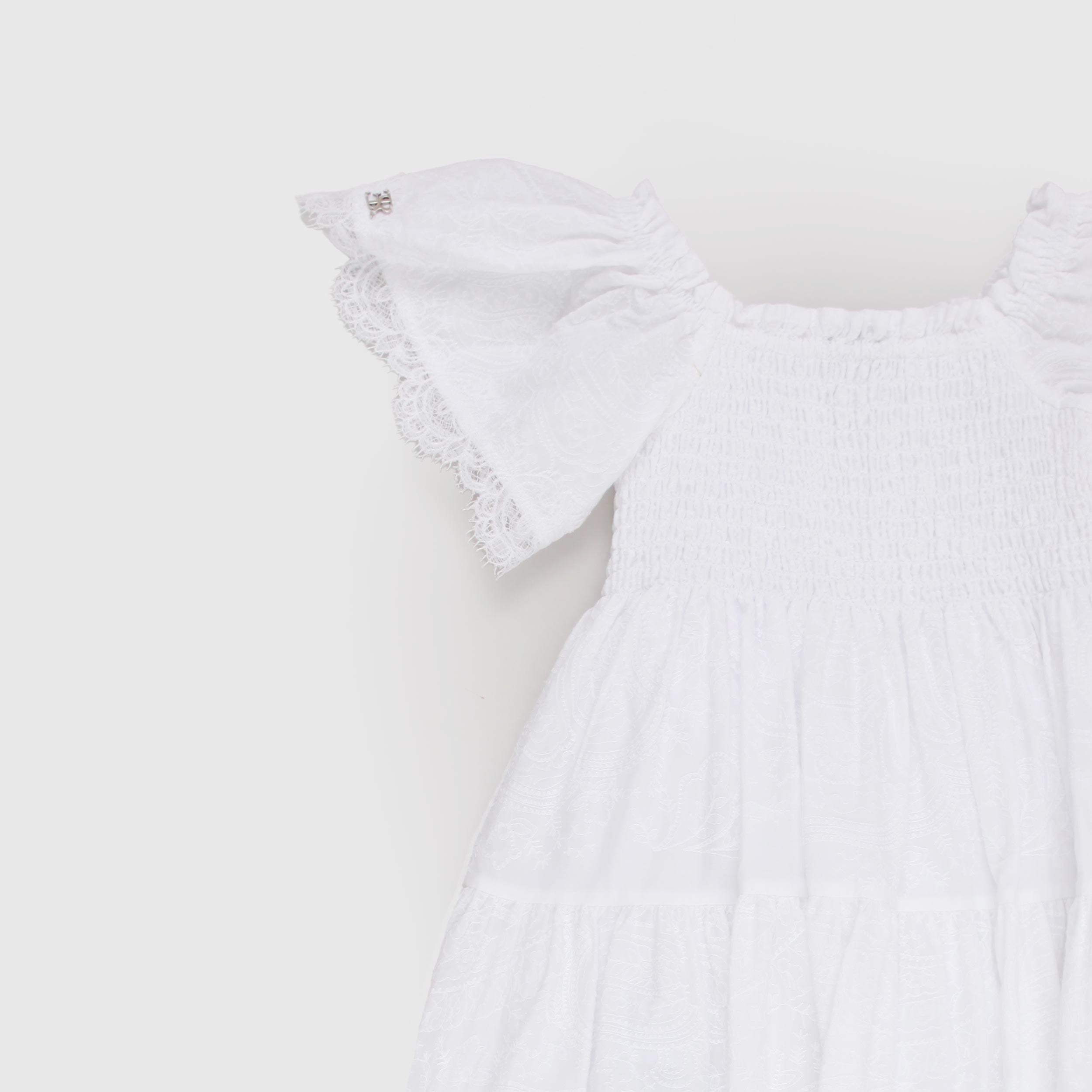 Abito Bianco Ricamato con Pizzo Firmato ERMANNO SCERVINO