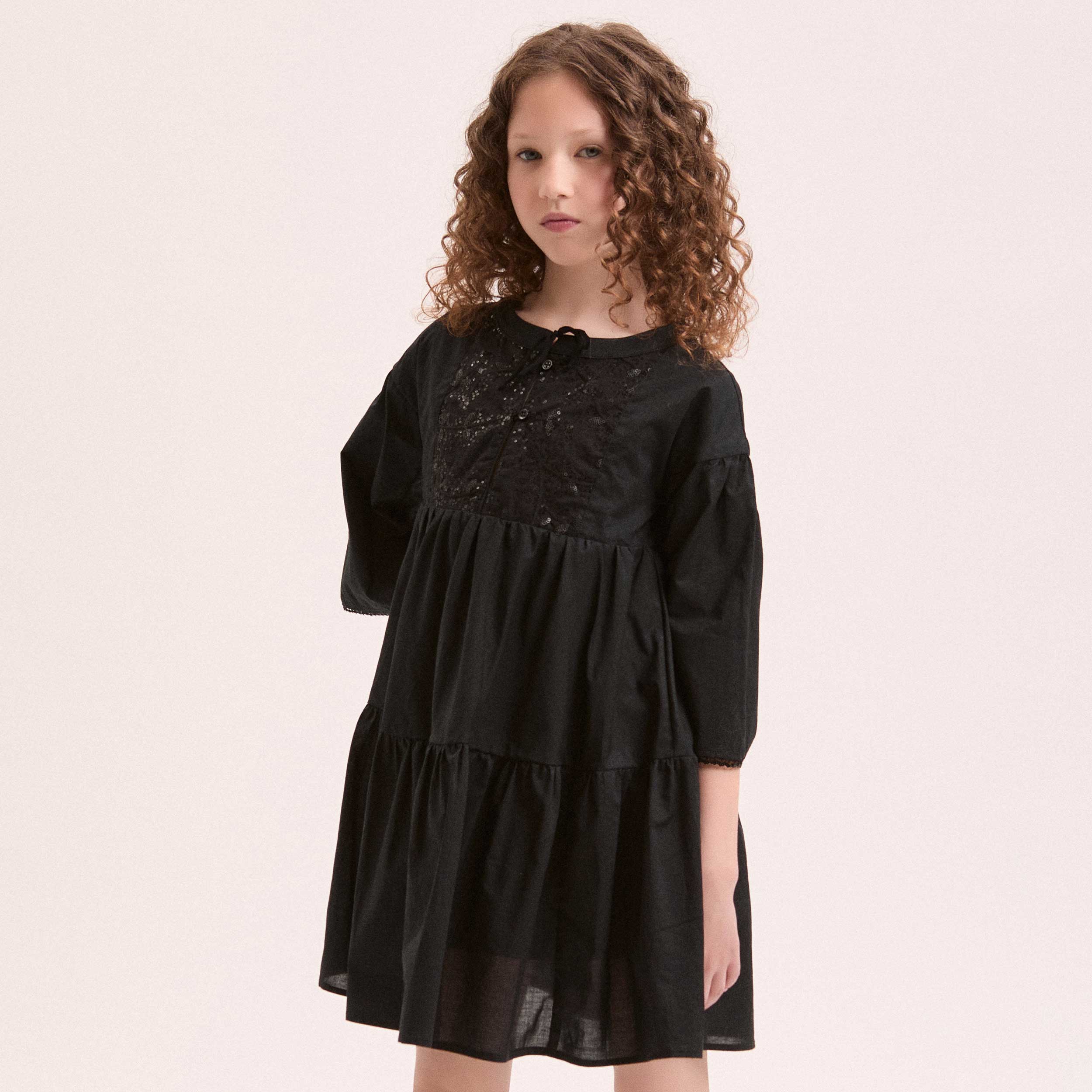 Black Crew Neck Dress by ERMANNO SCERVINO