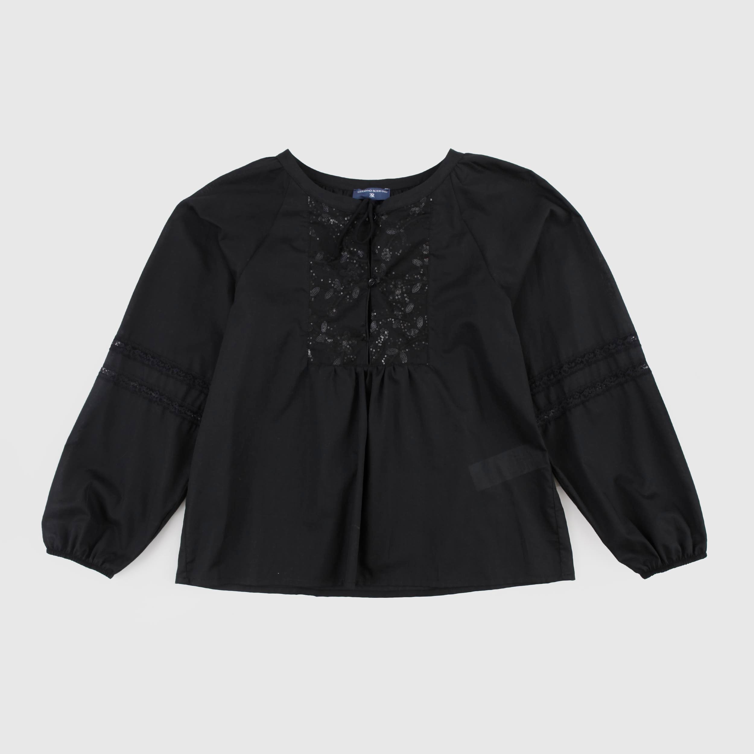 Camicia Nera con Ricamo sul Davanti Firmata ERMANNO SCERVINO
