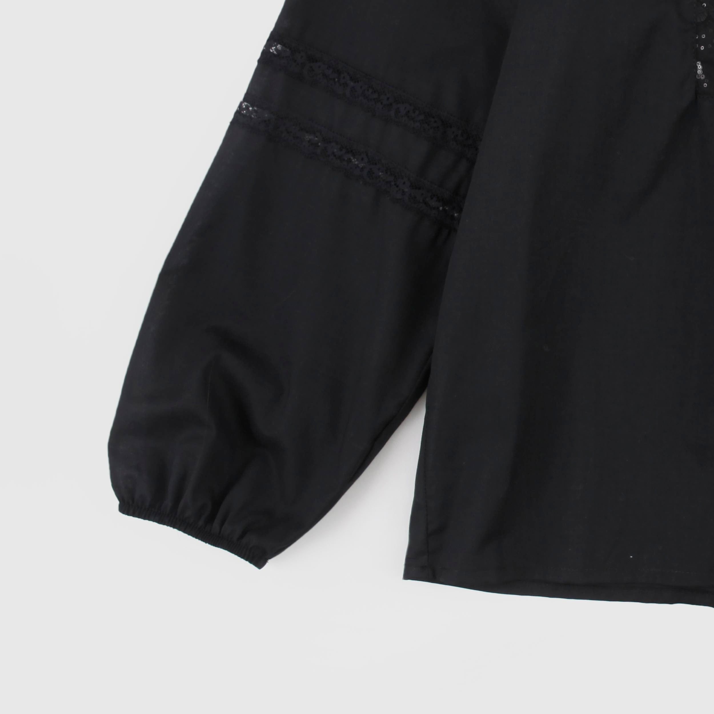 Camicia Nera con Ricamo sul Davanti Firmata ERMANNO SCERVINO