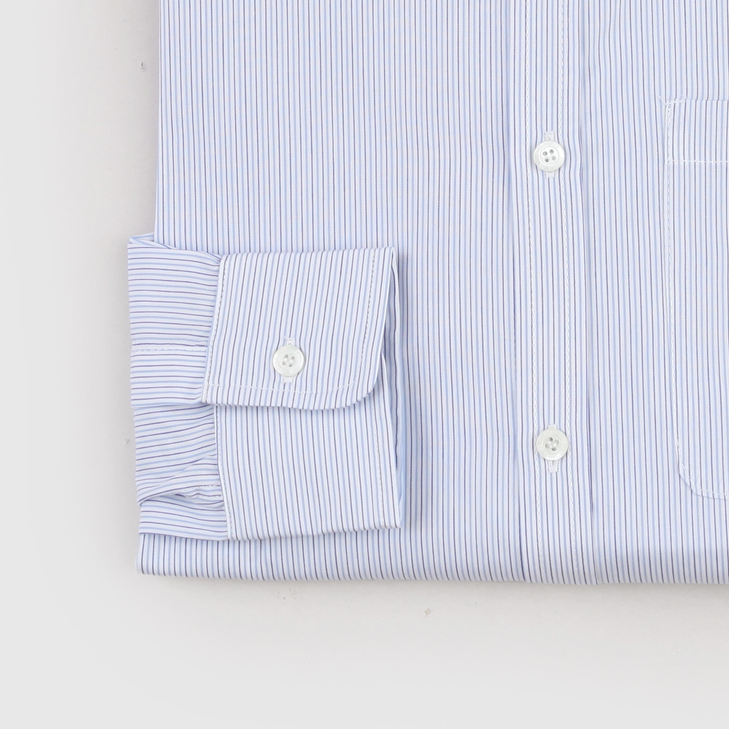 Camicia Bianco e Celeste a Righe con Tasca e Ricamo By ETRO