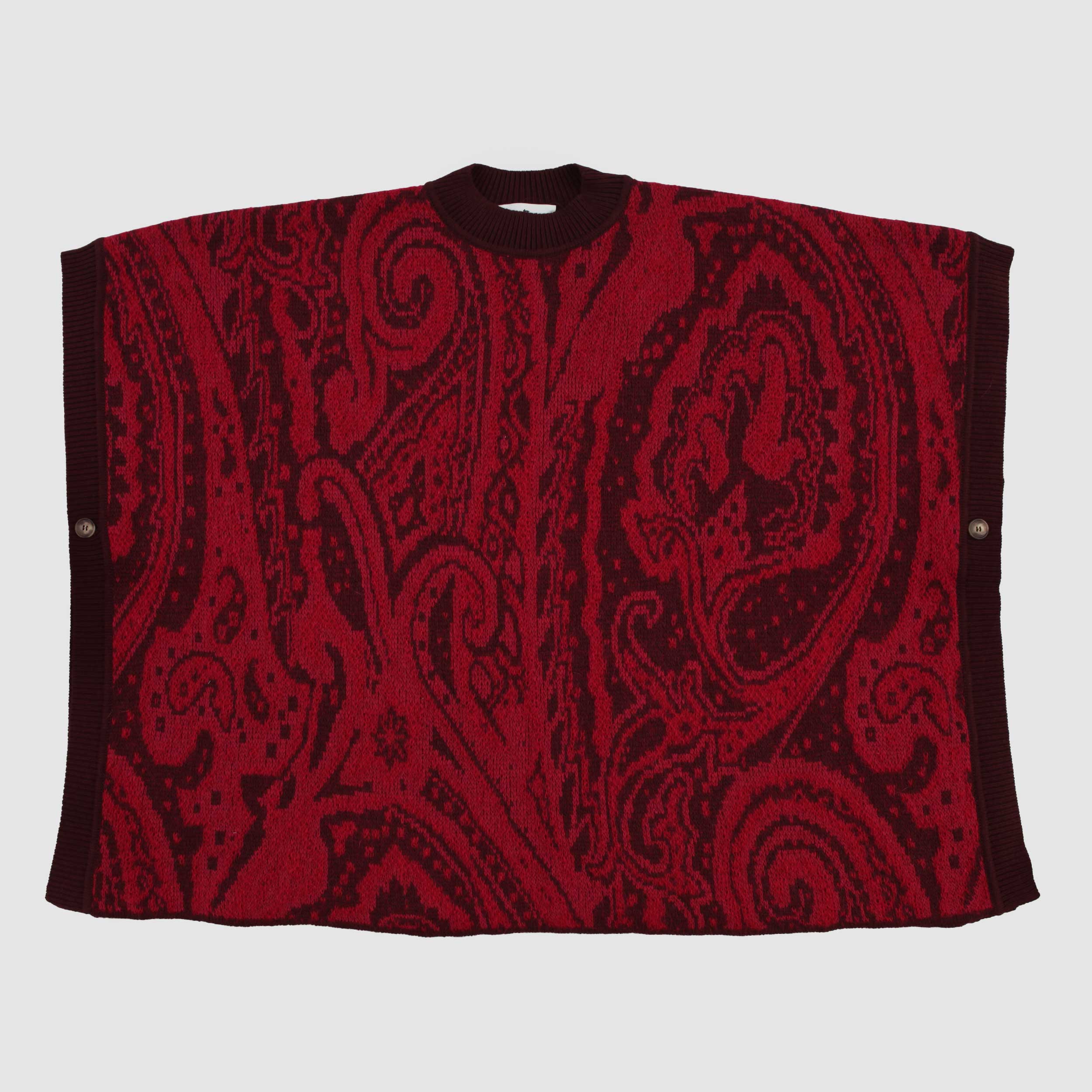 Bordeaux and Cherry Red Hood with Fantasy Print By ETRO