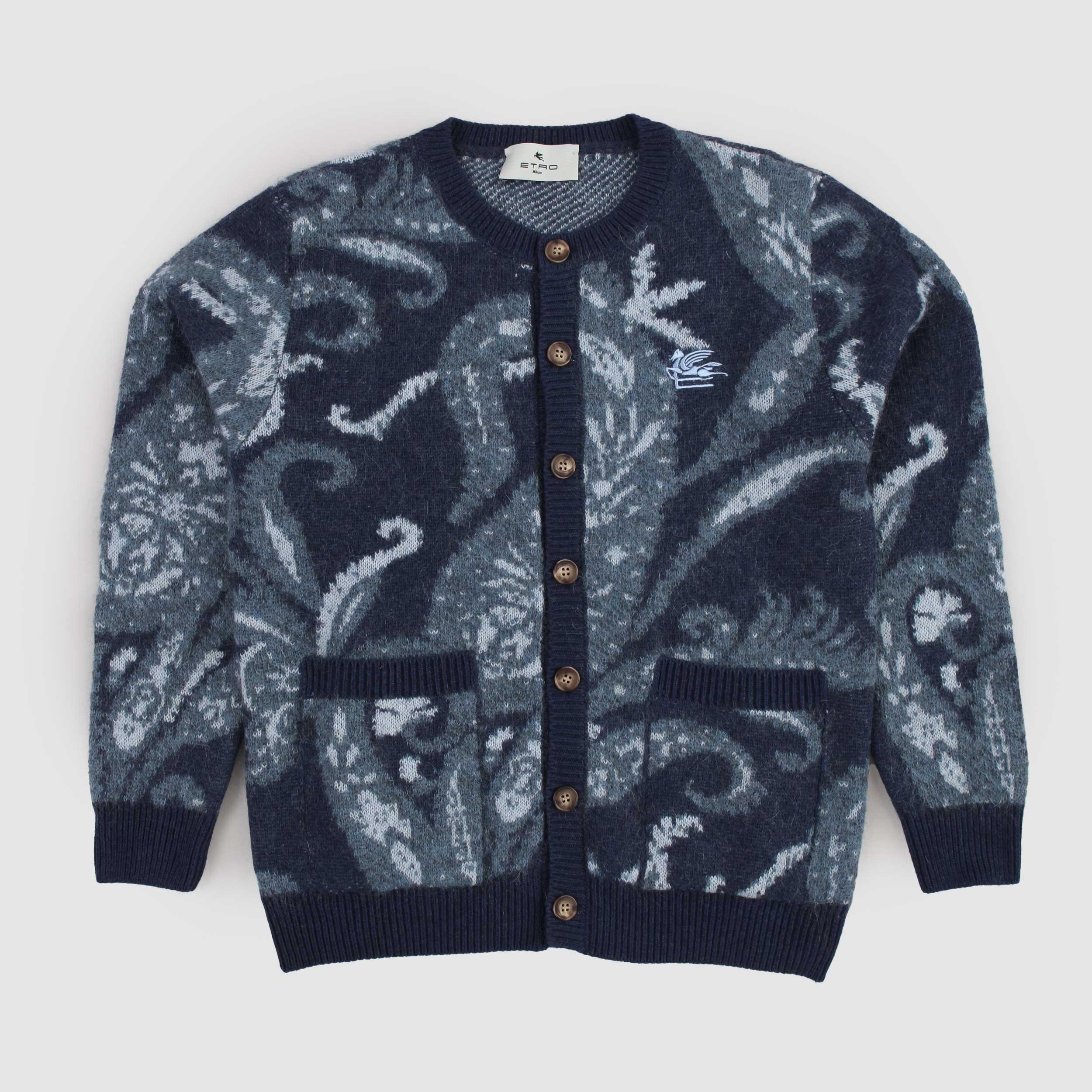 Blue Fantasy Cardigan for Boys Signed ETRO