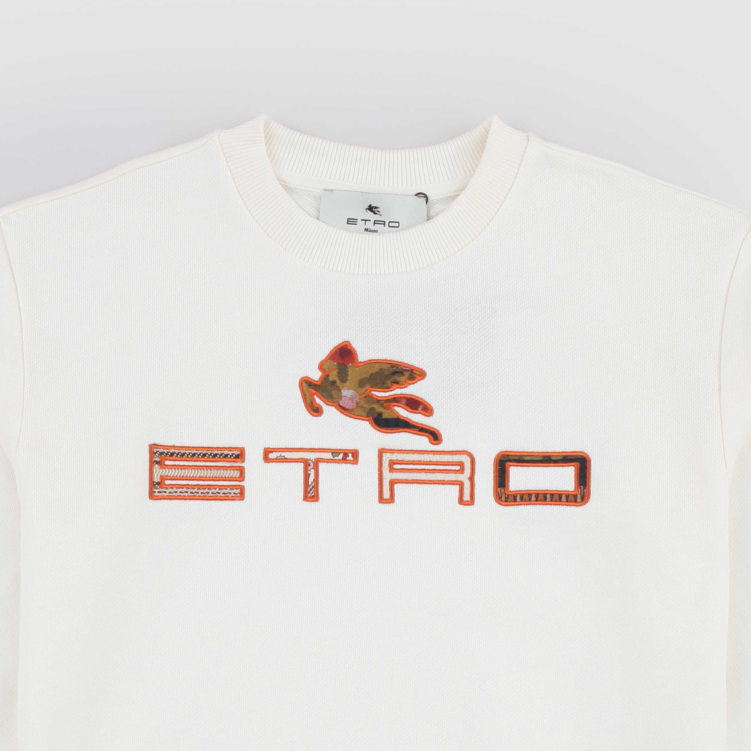 Cream Sweatshirt with Contrasting Logo by ETRO