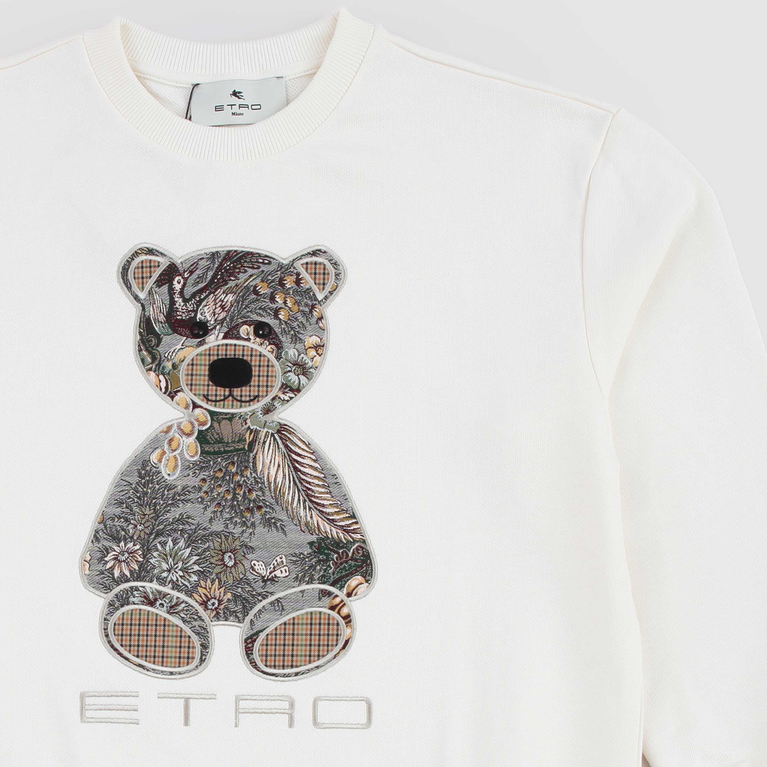 Felpa Panna in Tessuto Oxford con Ricamo By ETRO