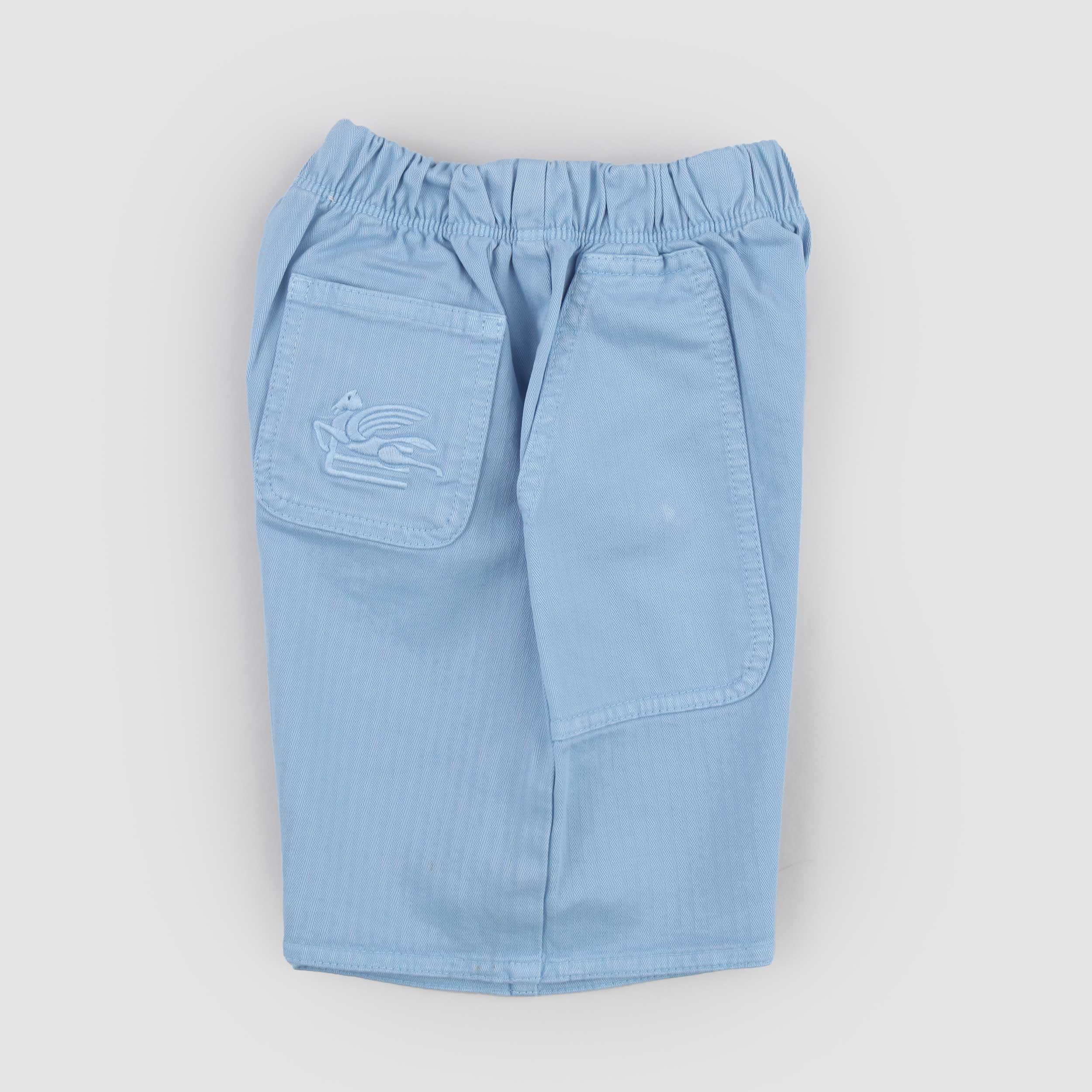 Bermuda Celeste con Logo Ricamato Firmato ETRO