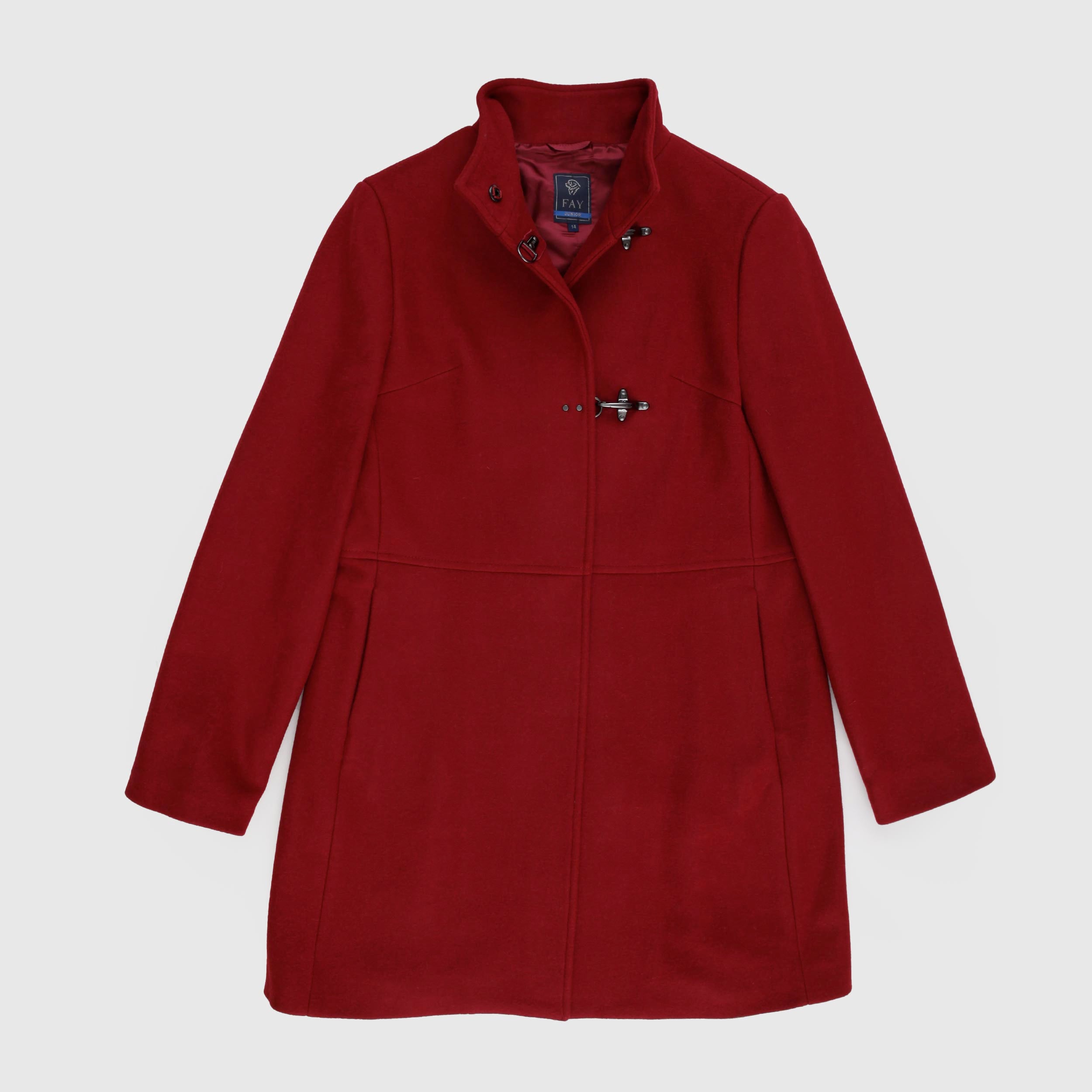 Bordeaux Coat with Carabiners for Girl By FAY JUNIOR